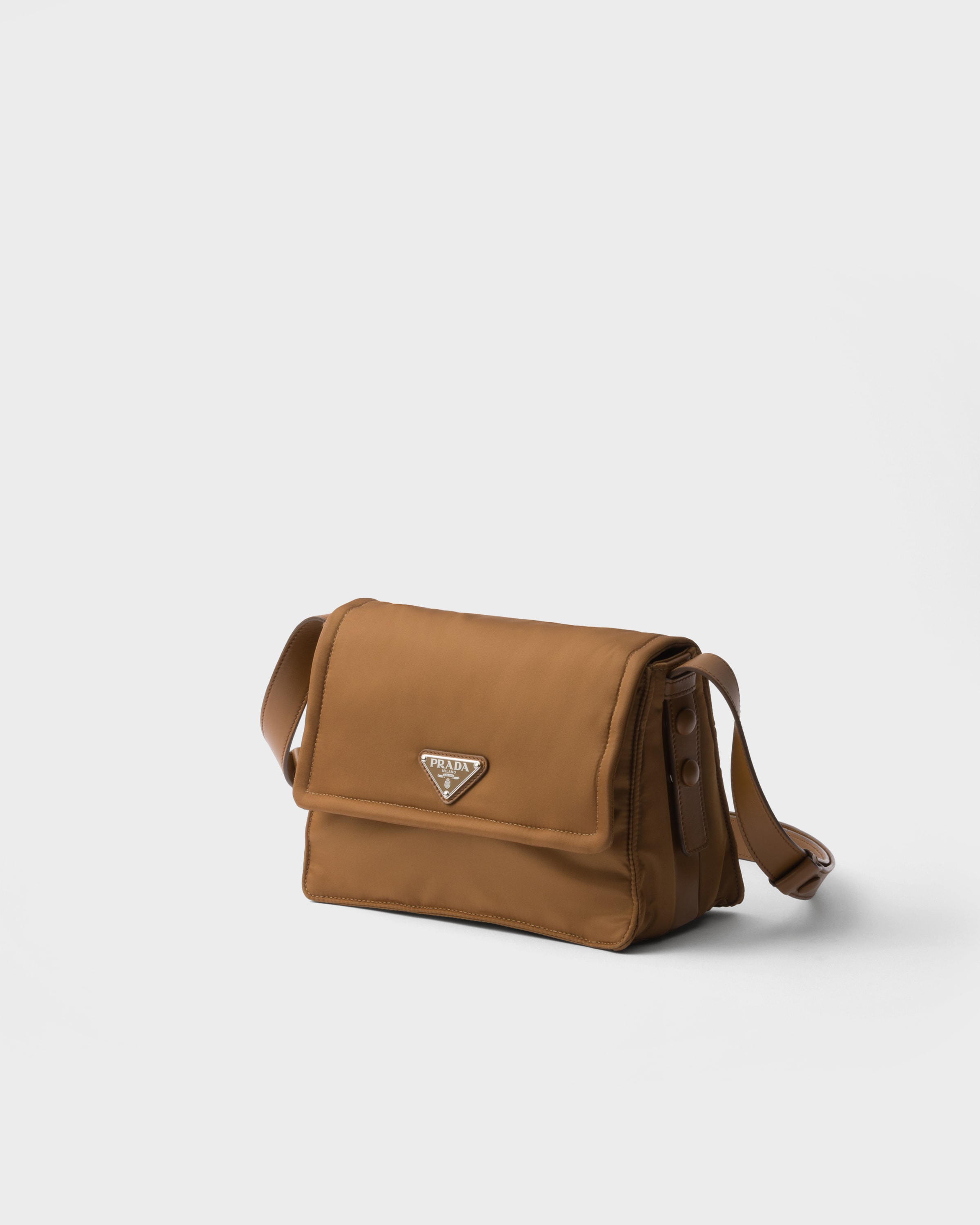 Prada Small Padded Re-nylon Shoulder Bag In Brandy