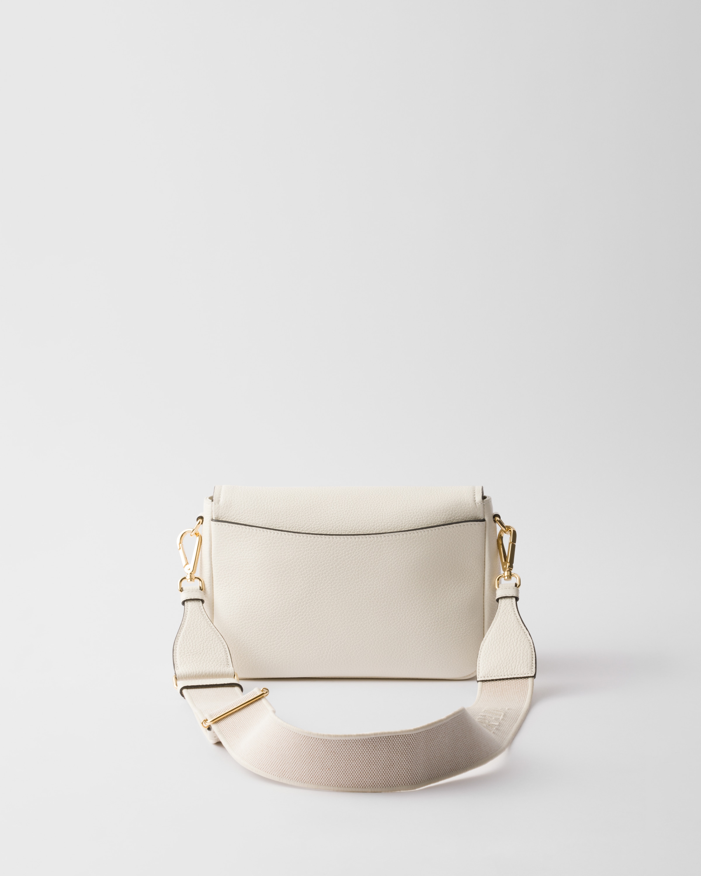 ショルダーバッグ・ポシェット PRADA | Leather shoulder bag logo shoulder strap 1BD314 White Leather Shoulder Bag | PRADA