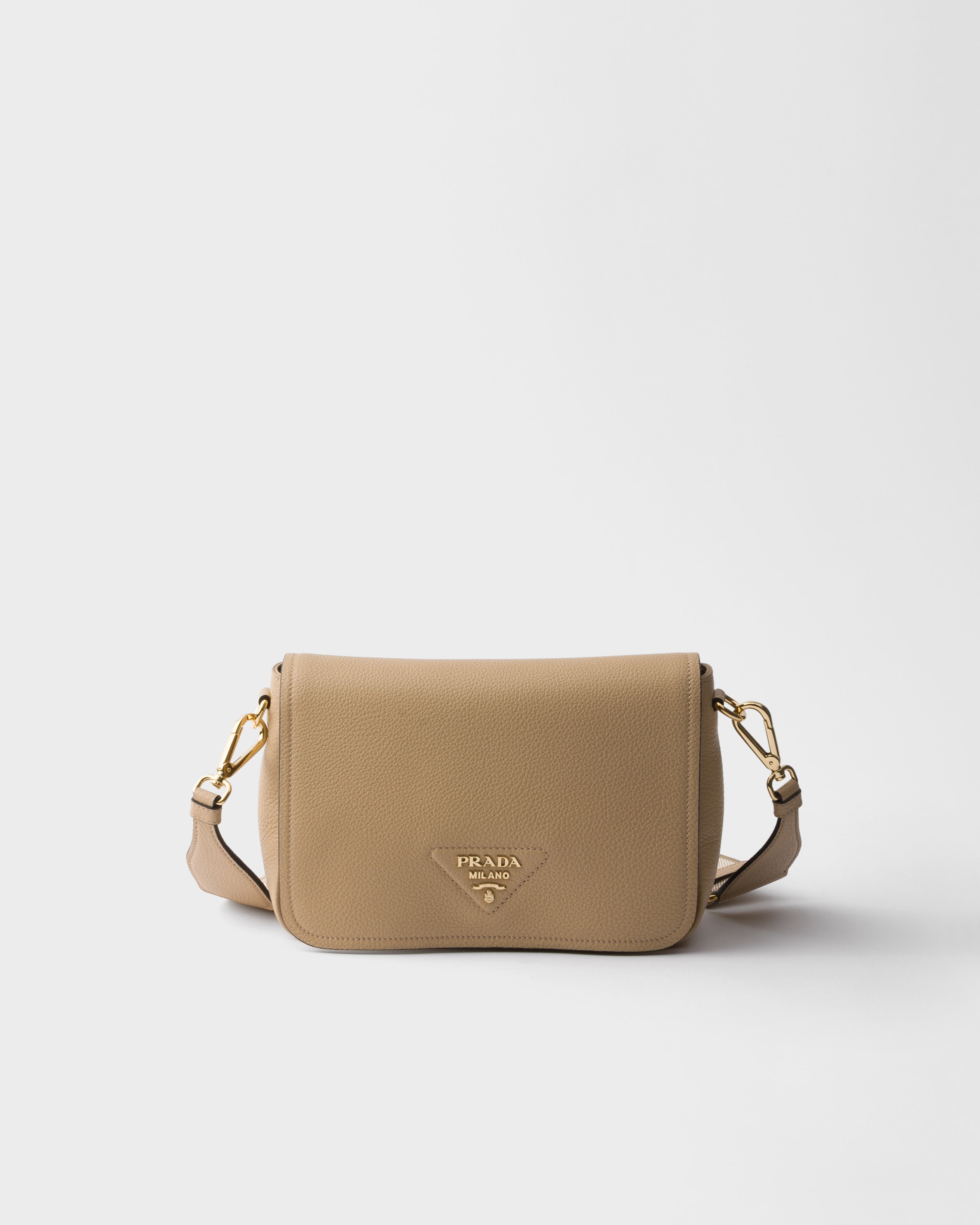Beige Sable Leather Shoulder Bag | PRADA