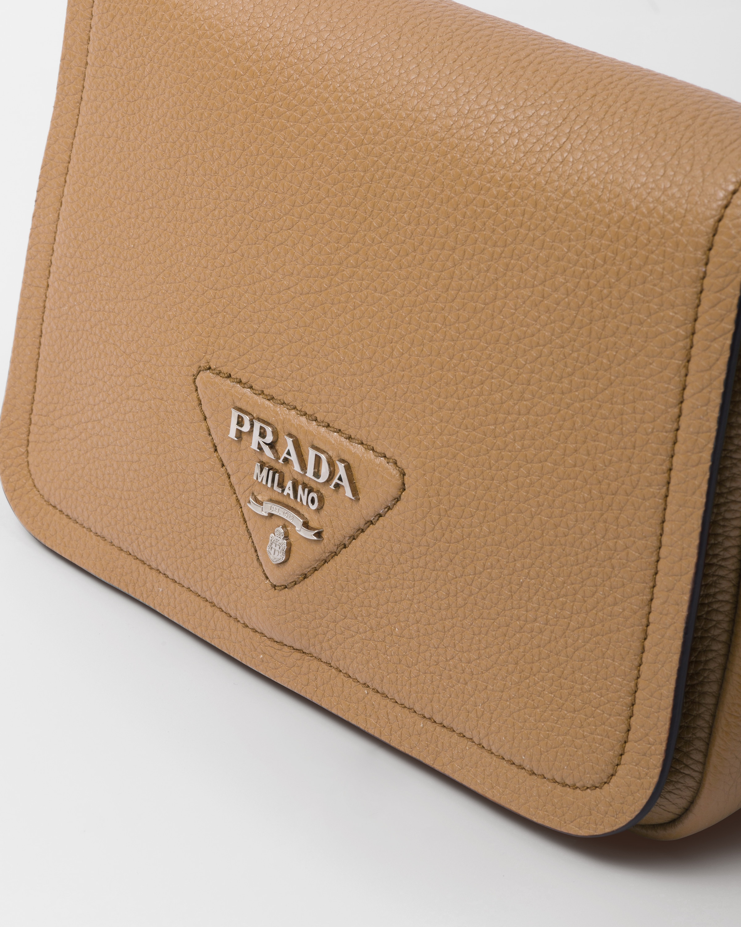 Caramel Leather Shoulder Bag PRADA