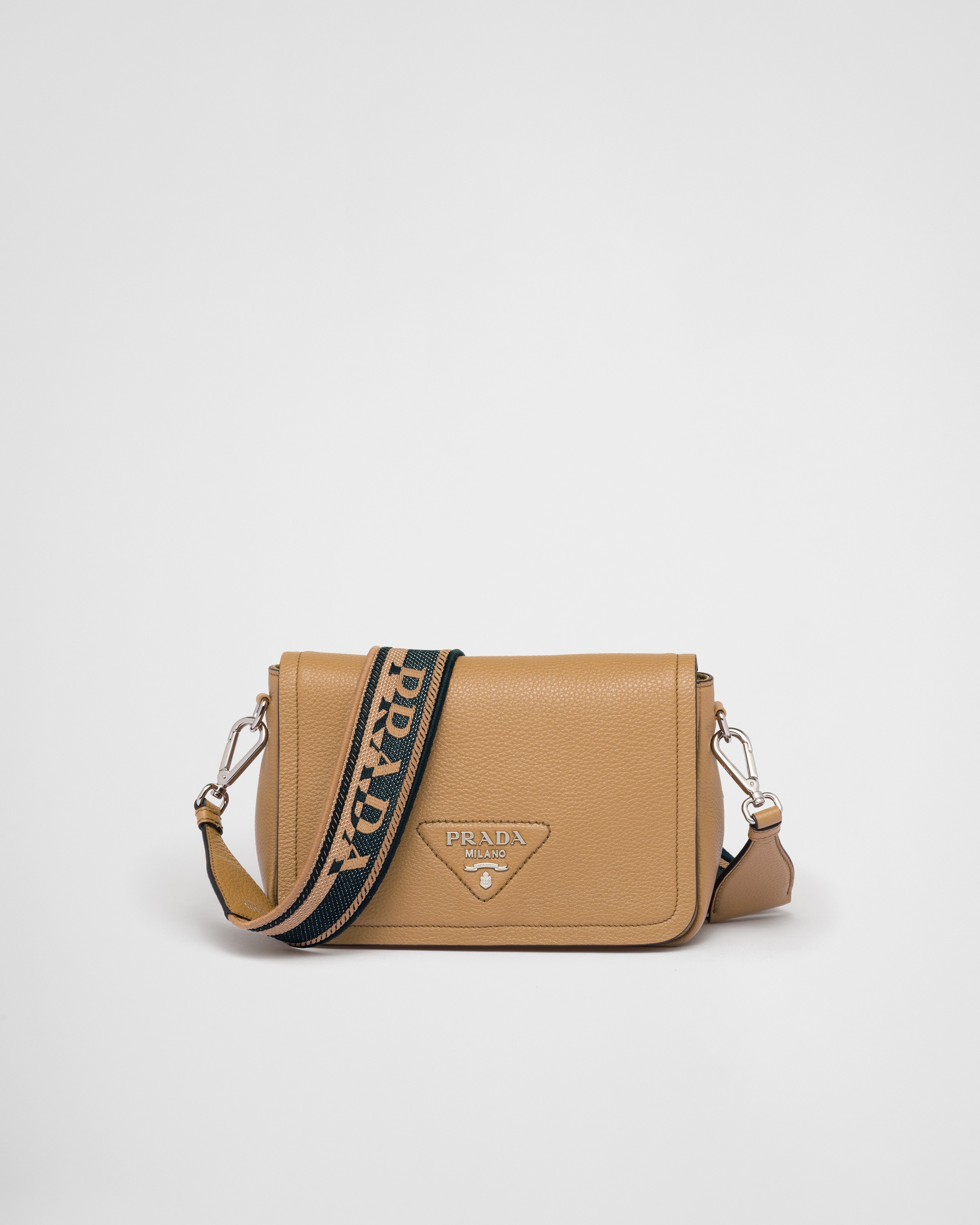Caramel Leather Shoulder Bag PRADA