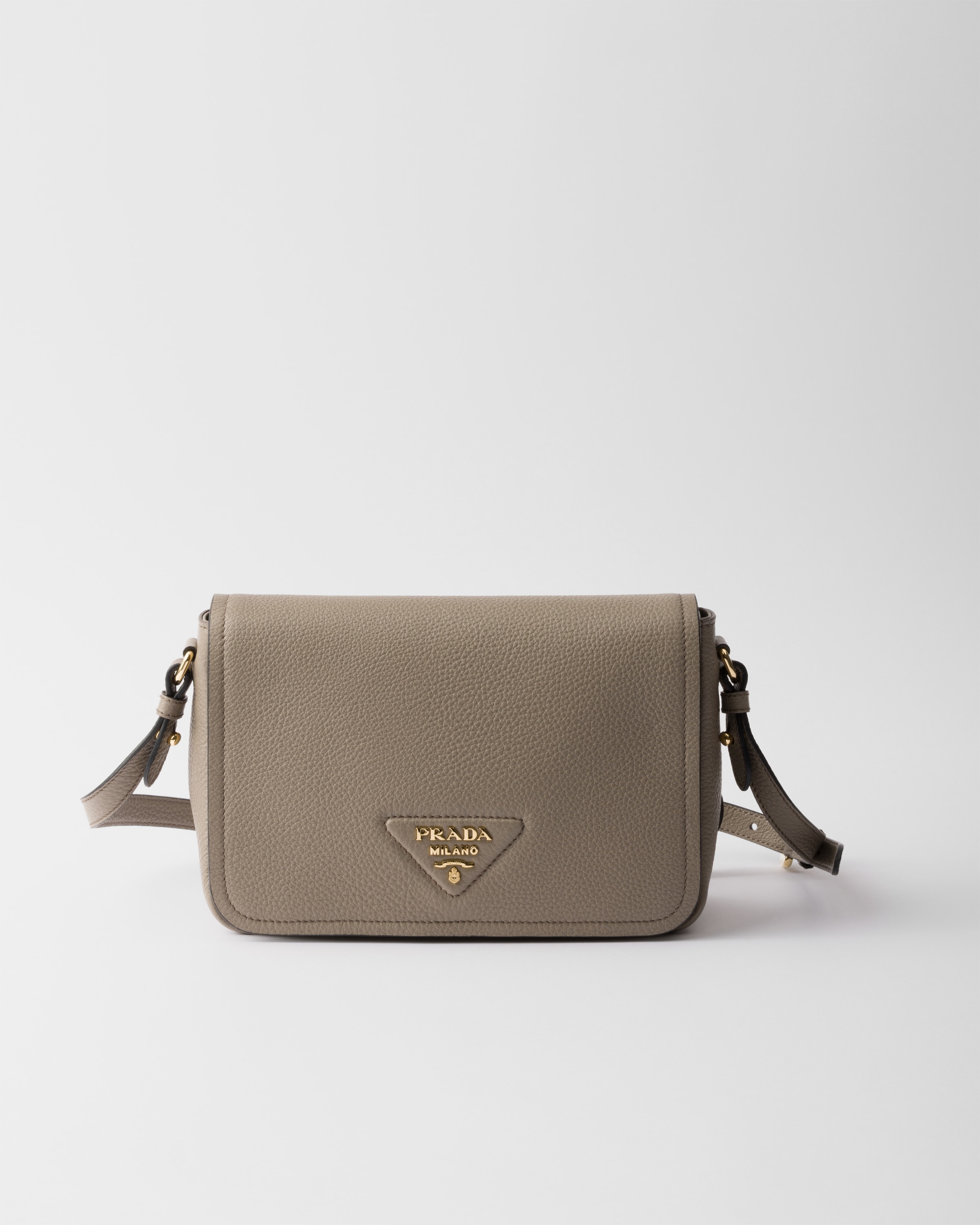 Clay Gray Leather Shoulder Bag | PRADA