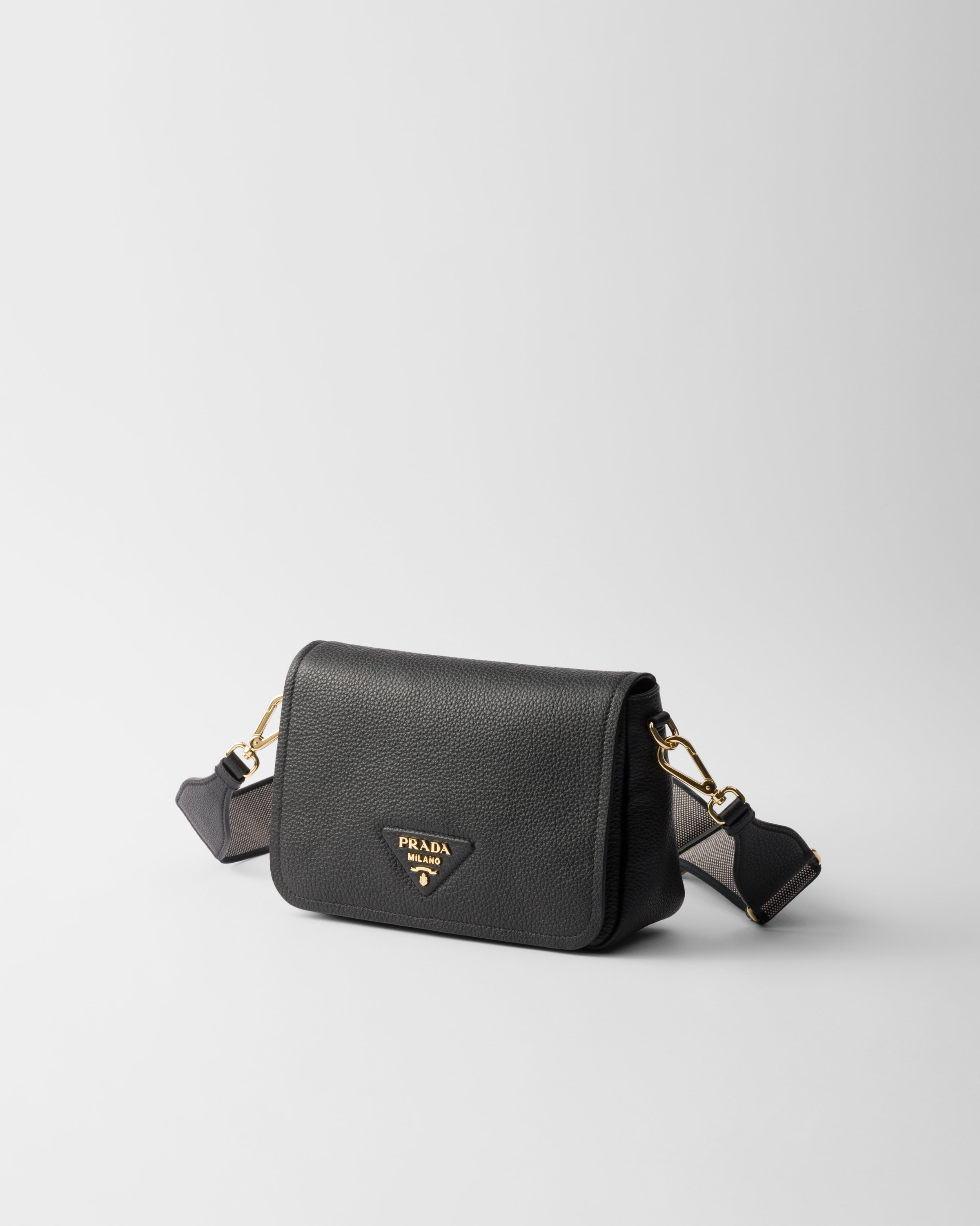 Prada Leather Shoulder Bag In Black