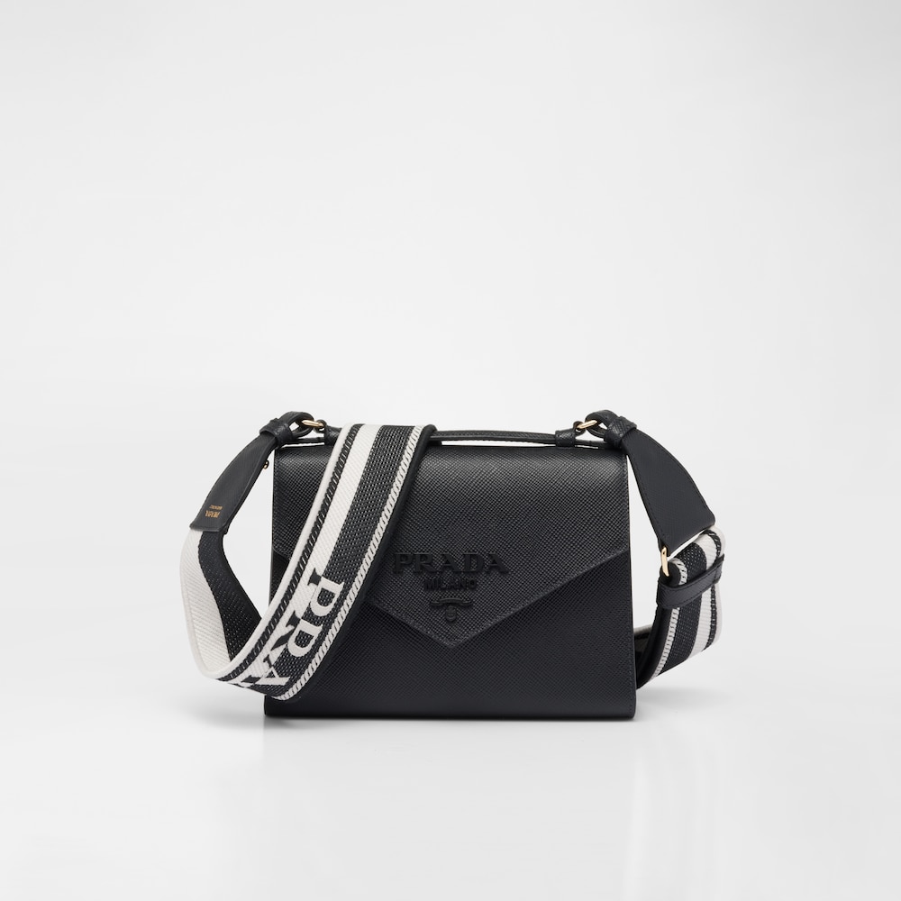 Prada حقيبة Prada Monochrome من الجلد والسافيانو 1