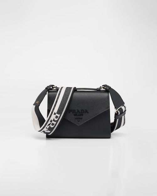 Bolso de piel Saffiano Prada Monochrome Negro | Prada Bolso de piel Saffiano Prada Monochrome Negro | Prada