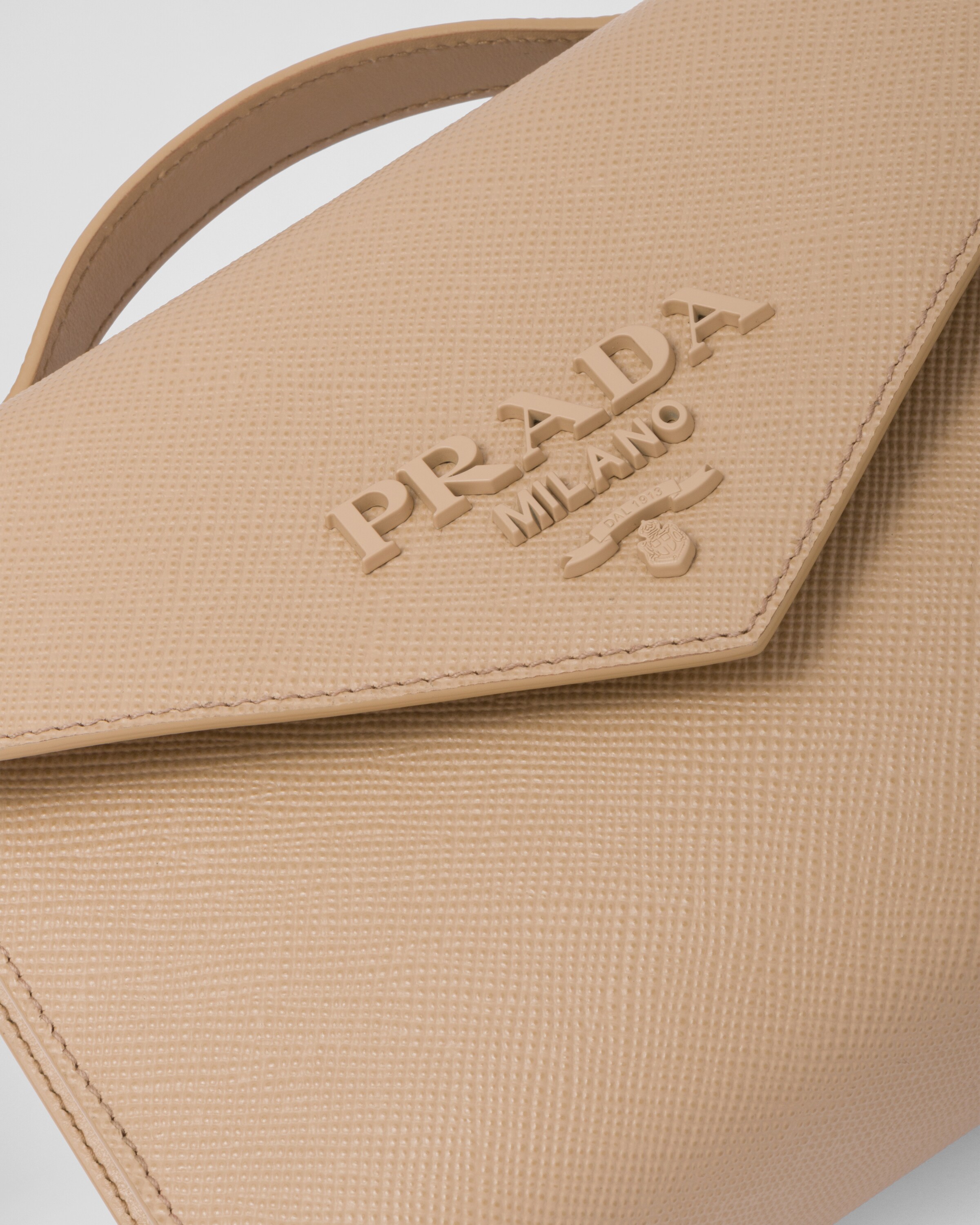 Sand Beige Prada Double Saffiano Leather Mini Bag