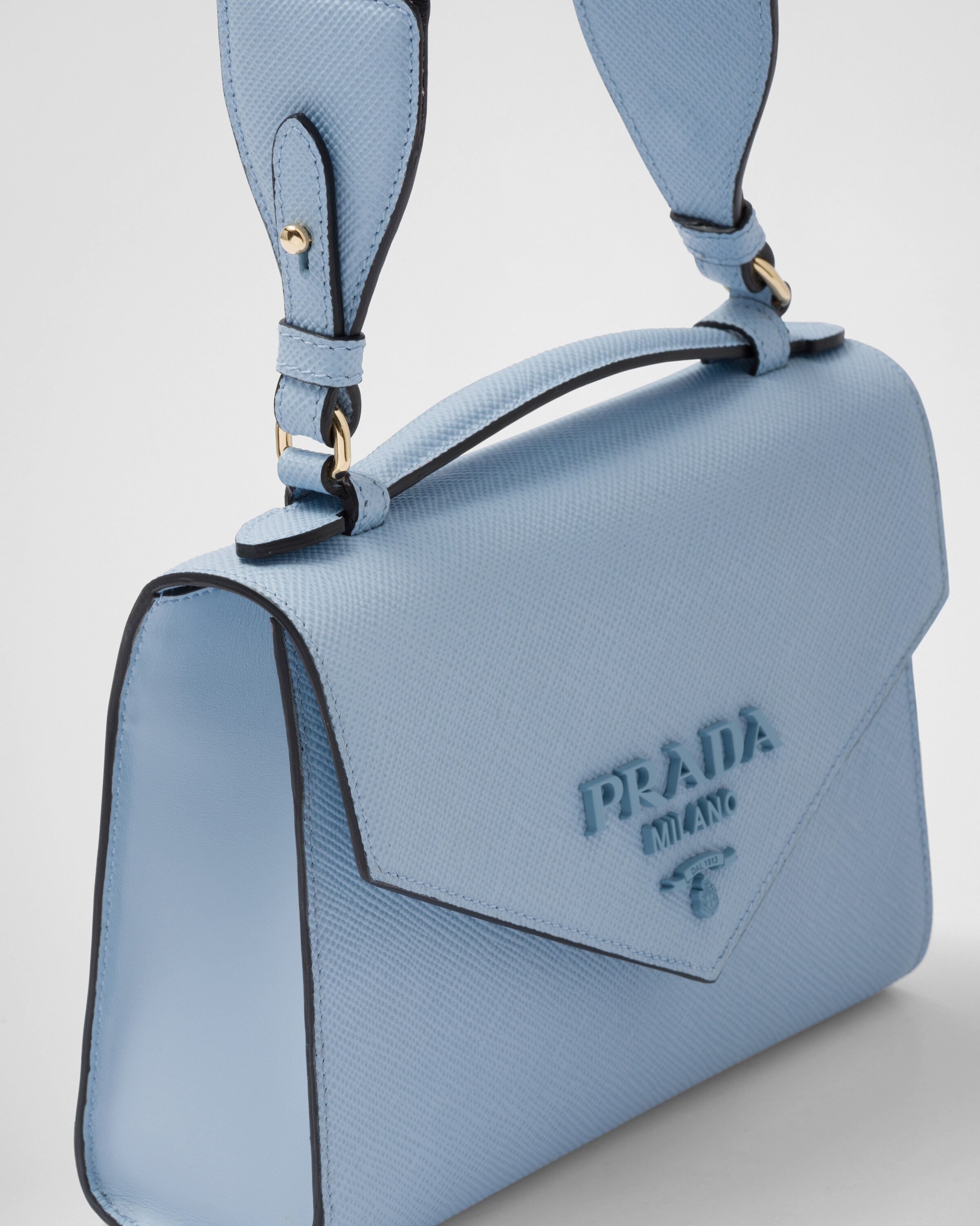 Prada حقيبة Prada Monochrome من الجلد والسافيانو 6