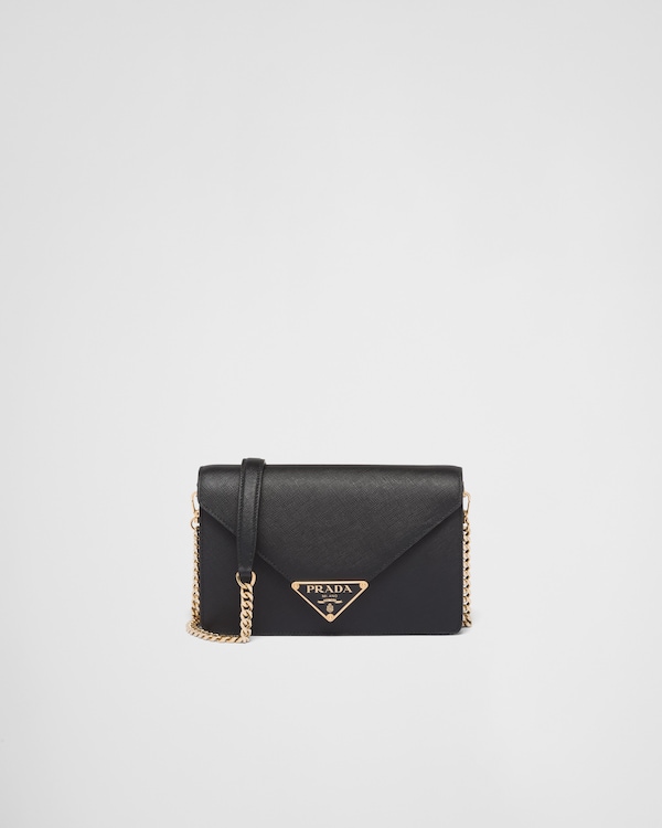 休日限定 サフィアーノレザー ブラック ミニバッグ PRADA | バッグ