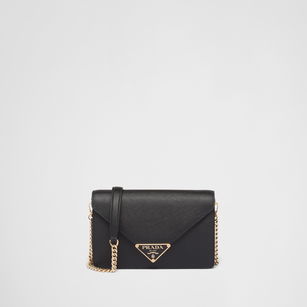 heden gemiddelde kapok Black Saffiano leather shoulder bag | Prada