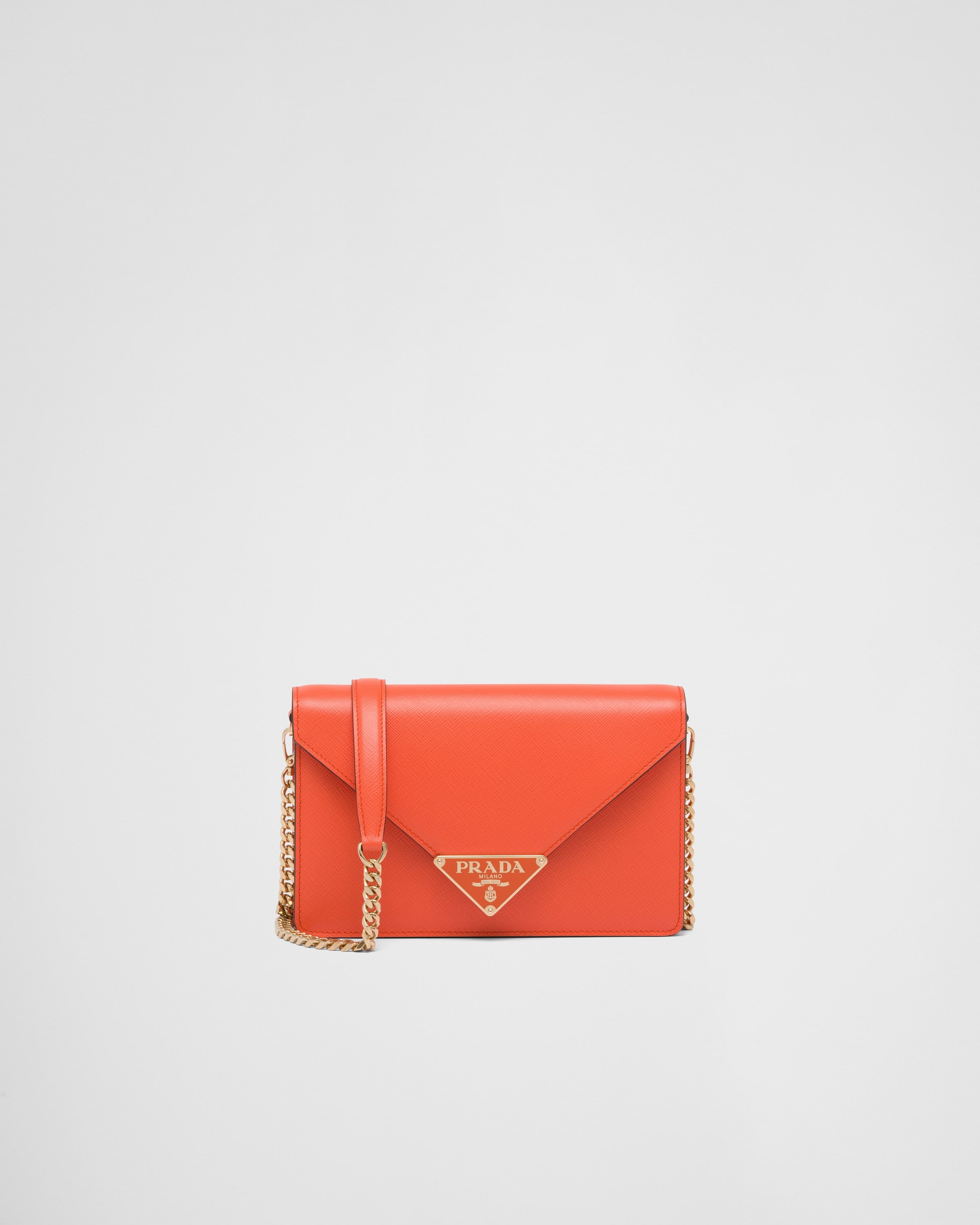 Orange Saffiano leather shoulder bag | Prada