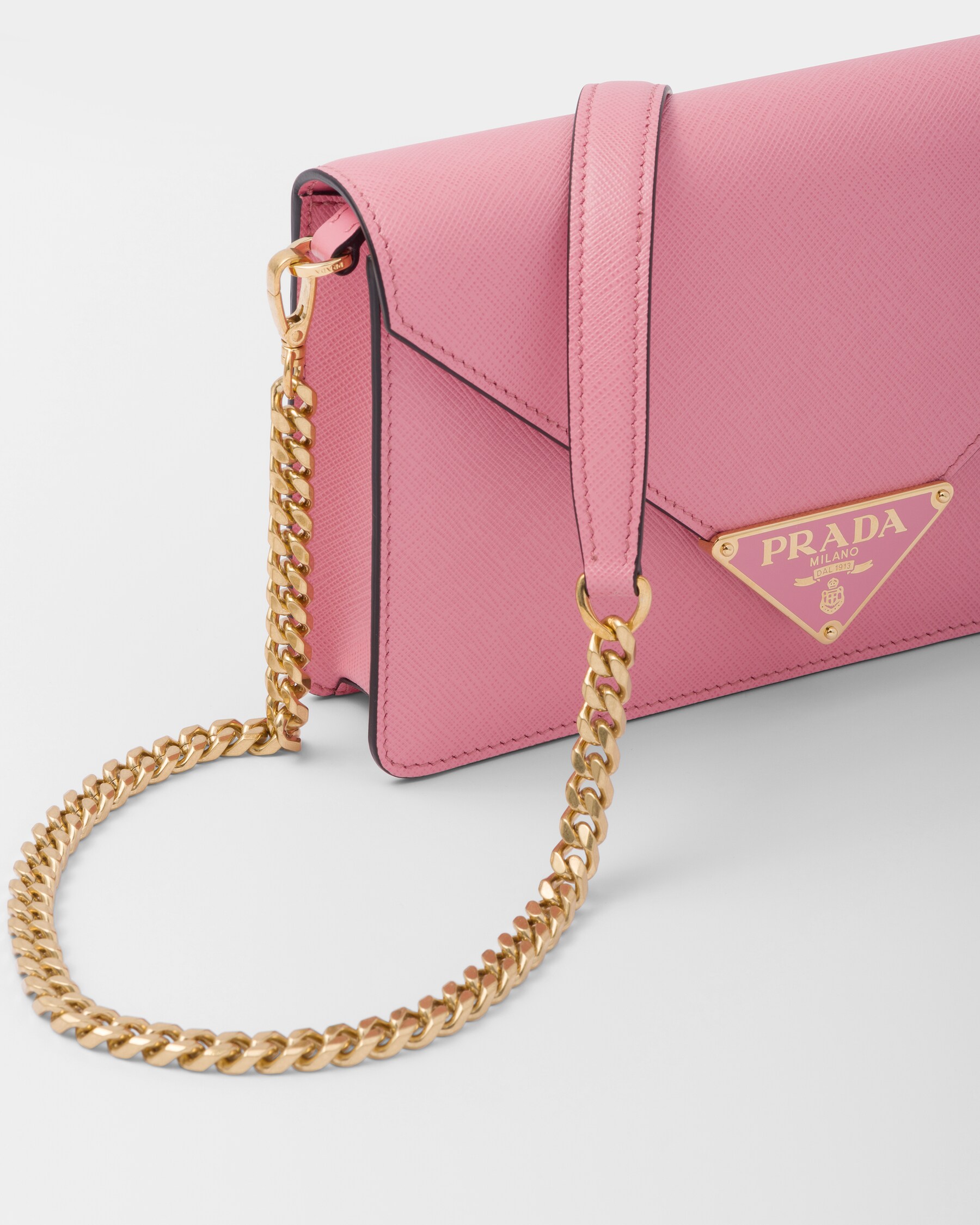 Petal Pink Saffiano Leather Shoulder Bag PRADA United States