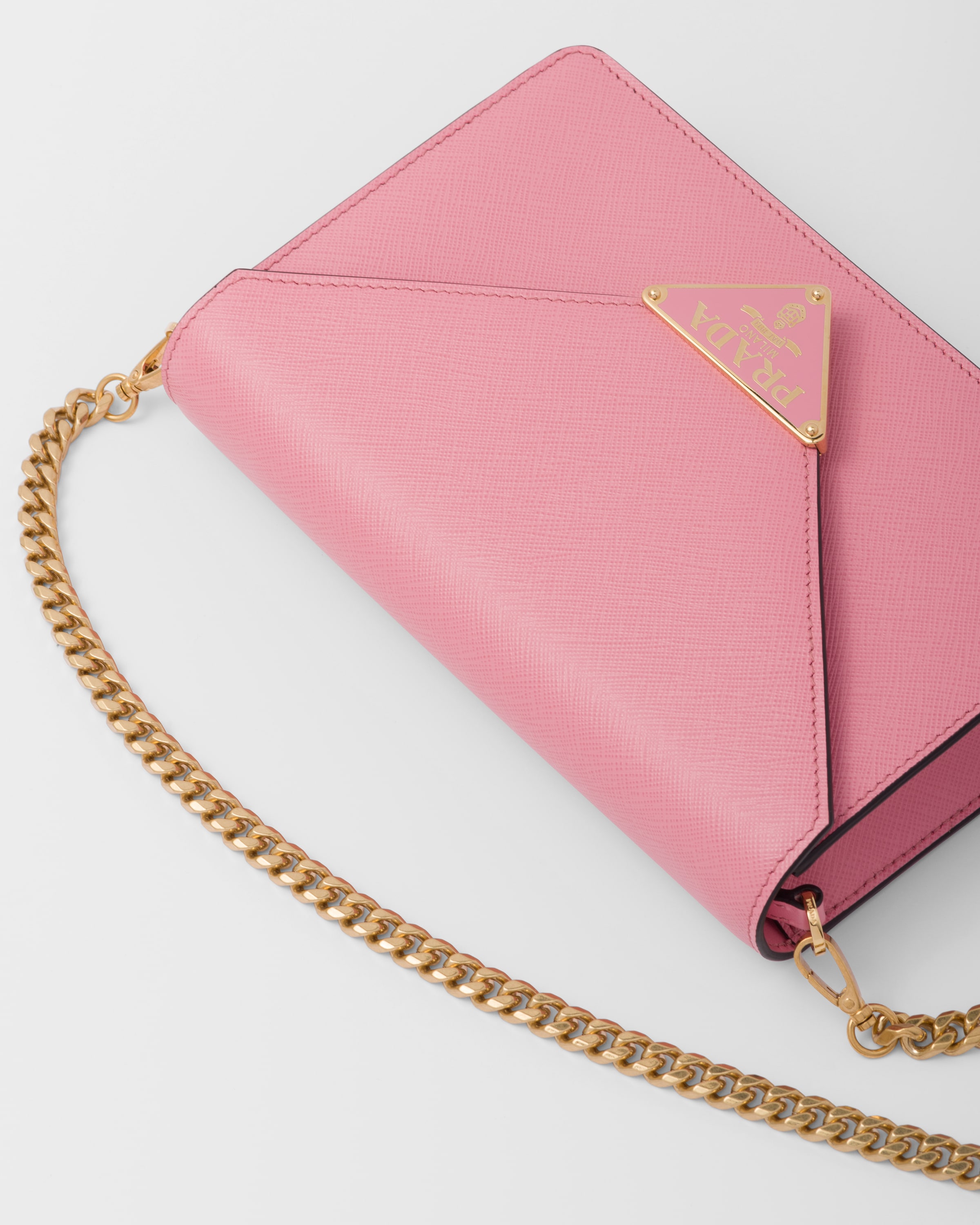 Petal Pink Saffiano Leather Shoulder Bag PRADA