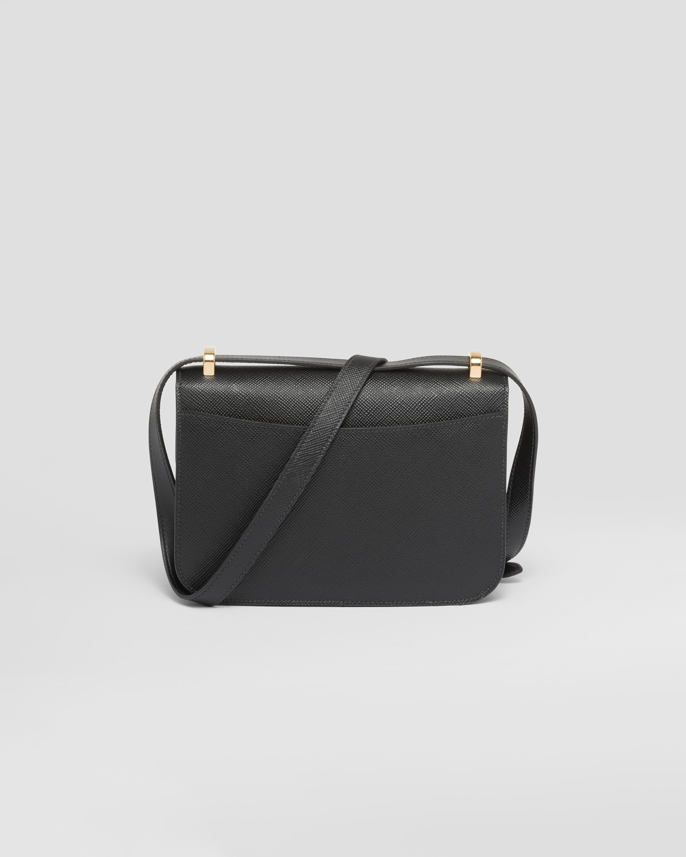 Black Prada Embleme Saffiano Shoulder Bag PRADA