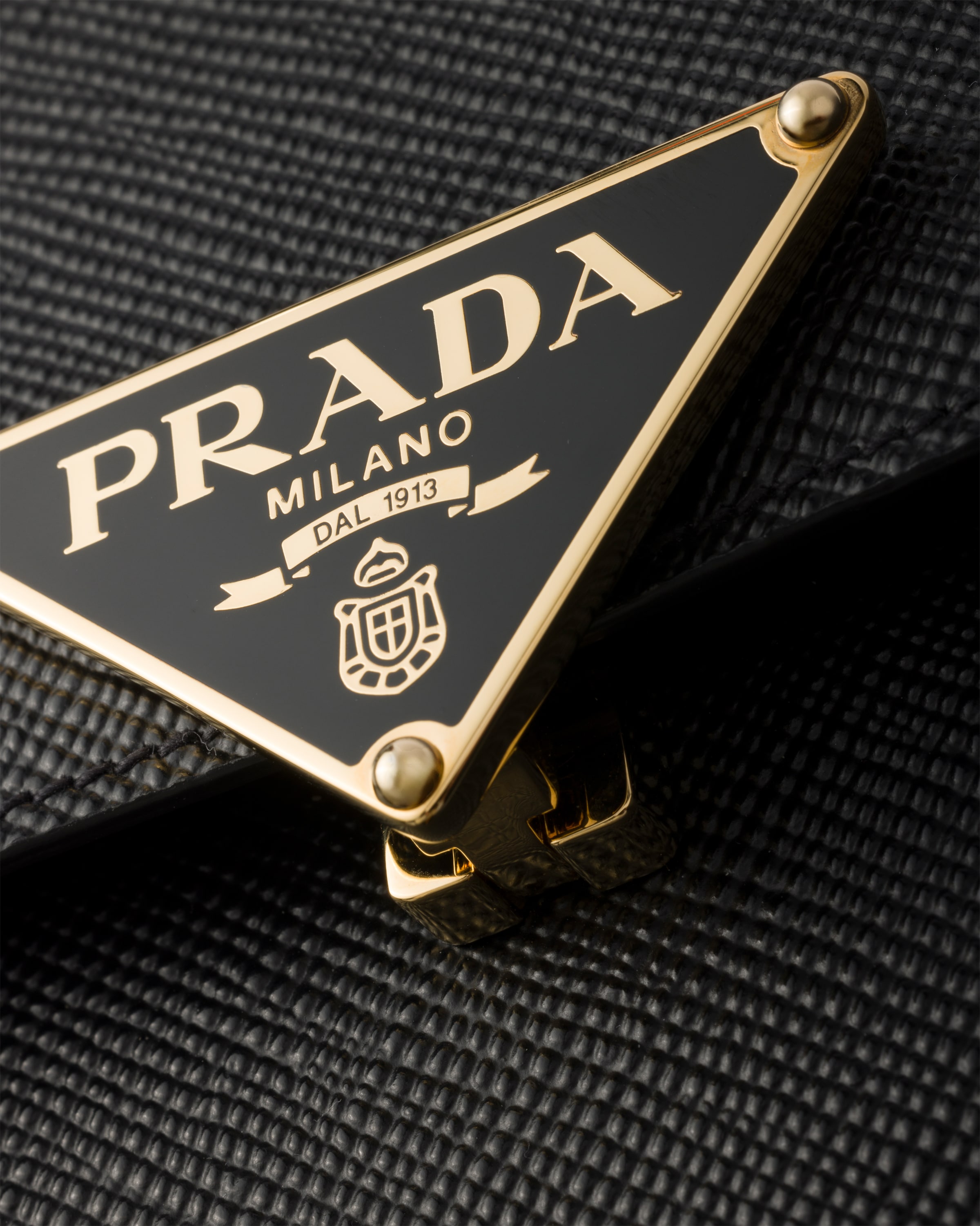 Black Saffiano Leather Flap Shoulder Bag | PRADA