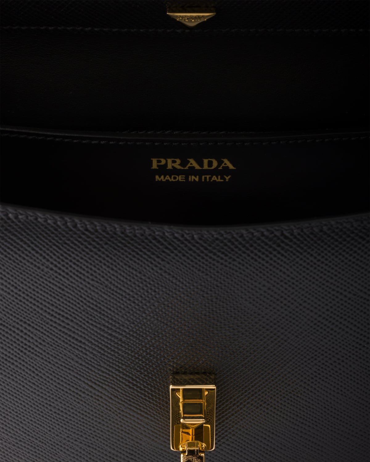 PRADA Safiano 2way Shoulder Handbag Tote Bag black