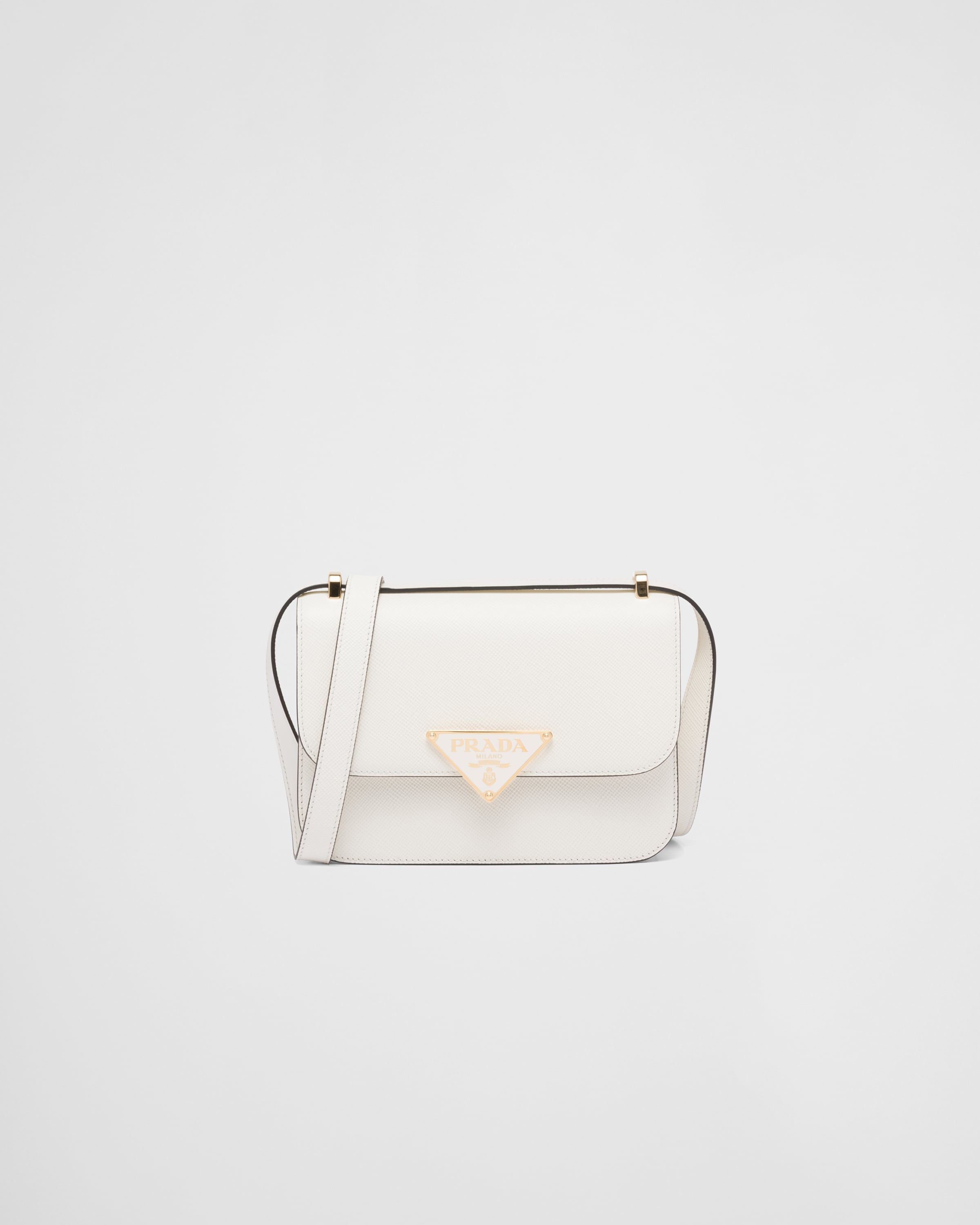 White Prada Emblème Saffiano shoulder bag | Prada