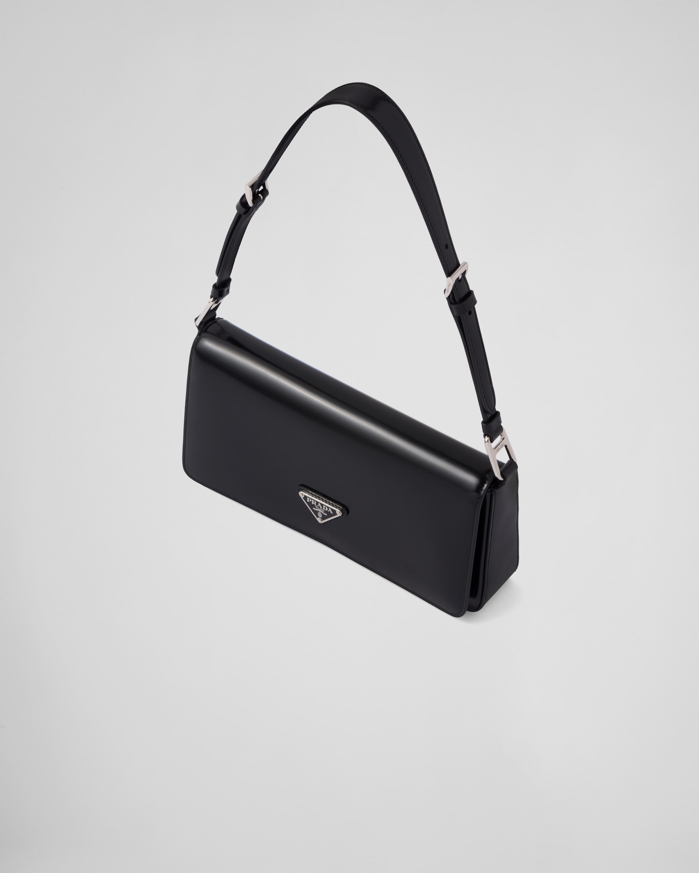 prada black leather shoulder bag