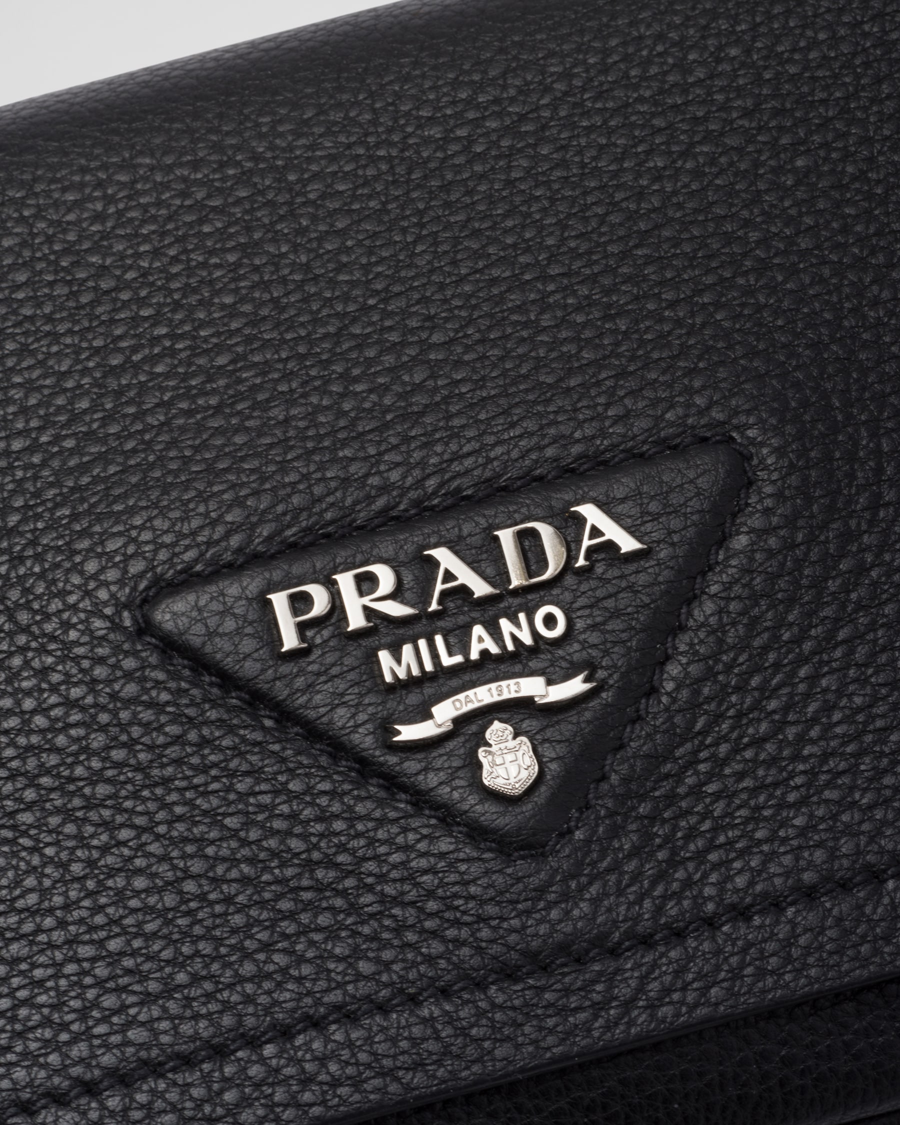 Prada Women Black Leather Shopping Bag