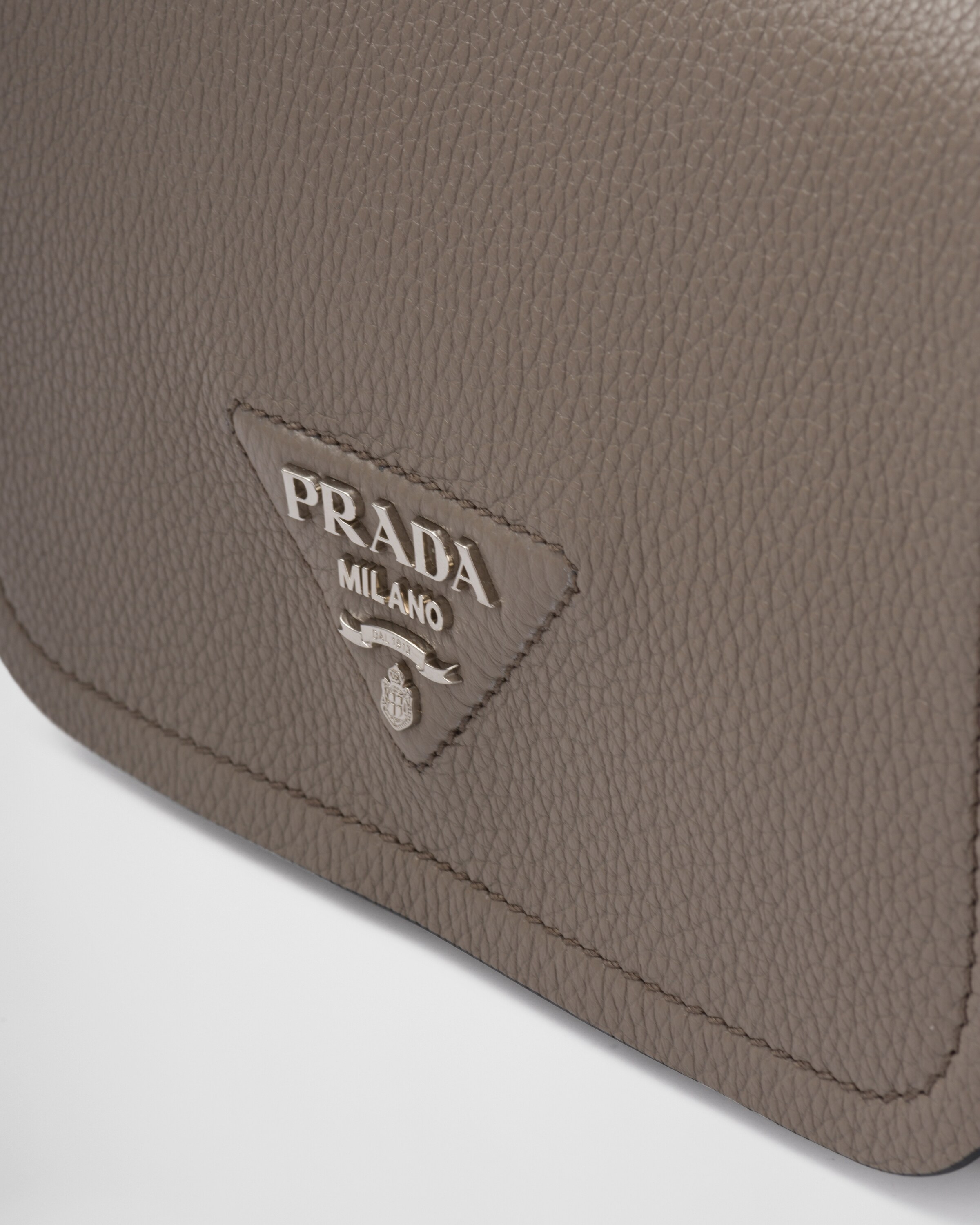 Clay Grey Leather shoulder bag Prada