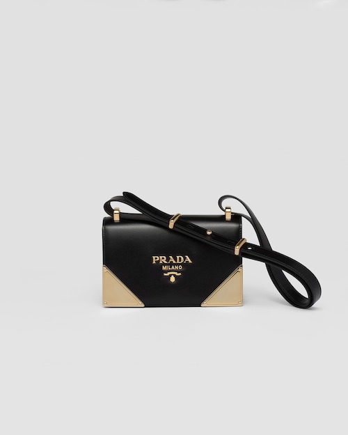 klok Categorie kans Black Leather shoulder bag | Prada
