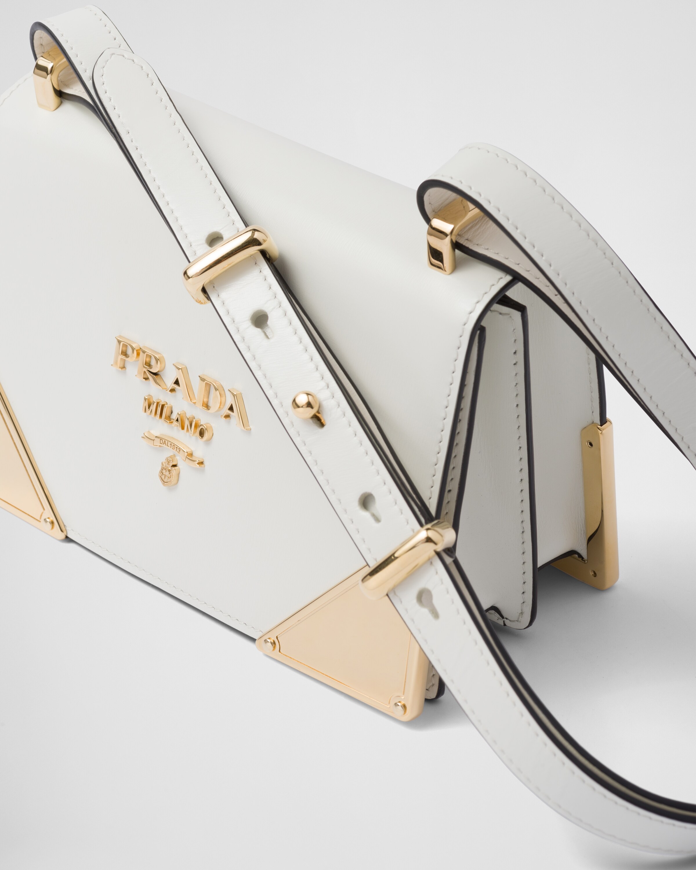 White N Leather shoulder bag Prada