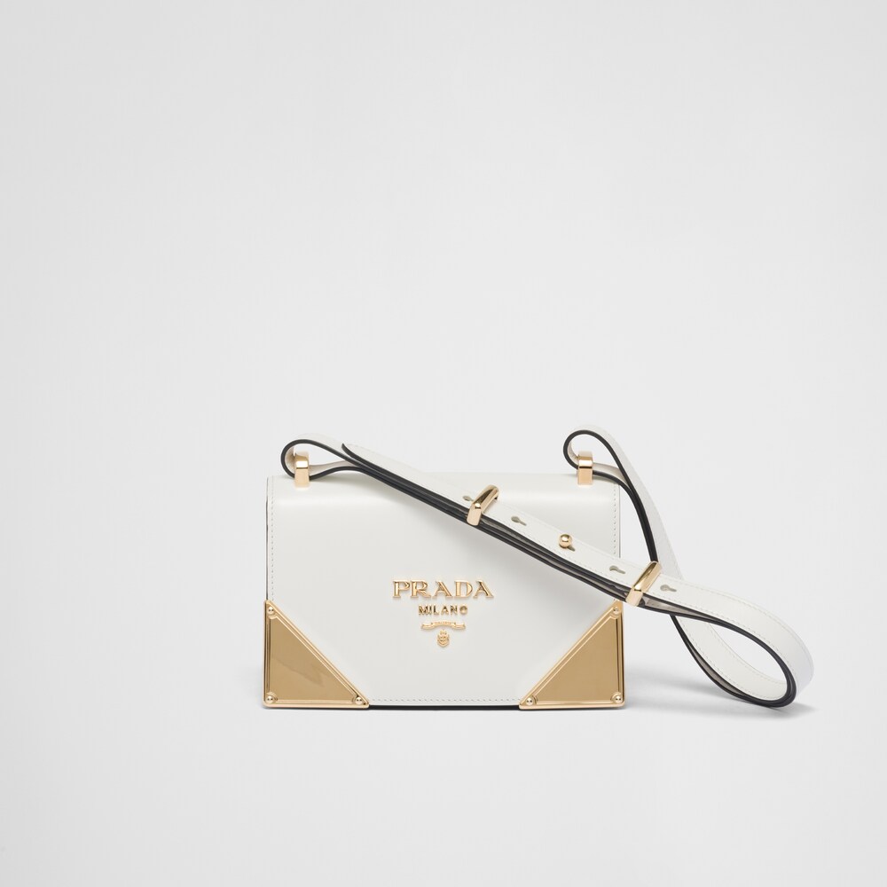White N Leather shoulder bag Prada