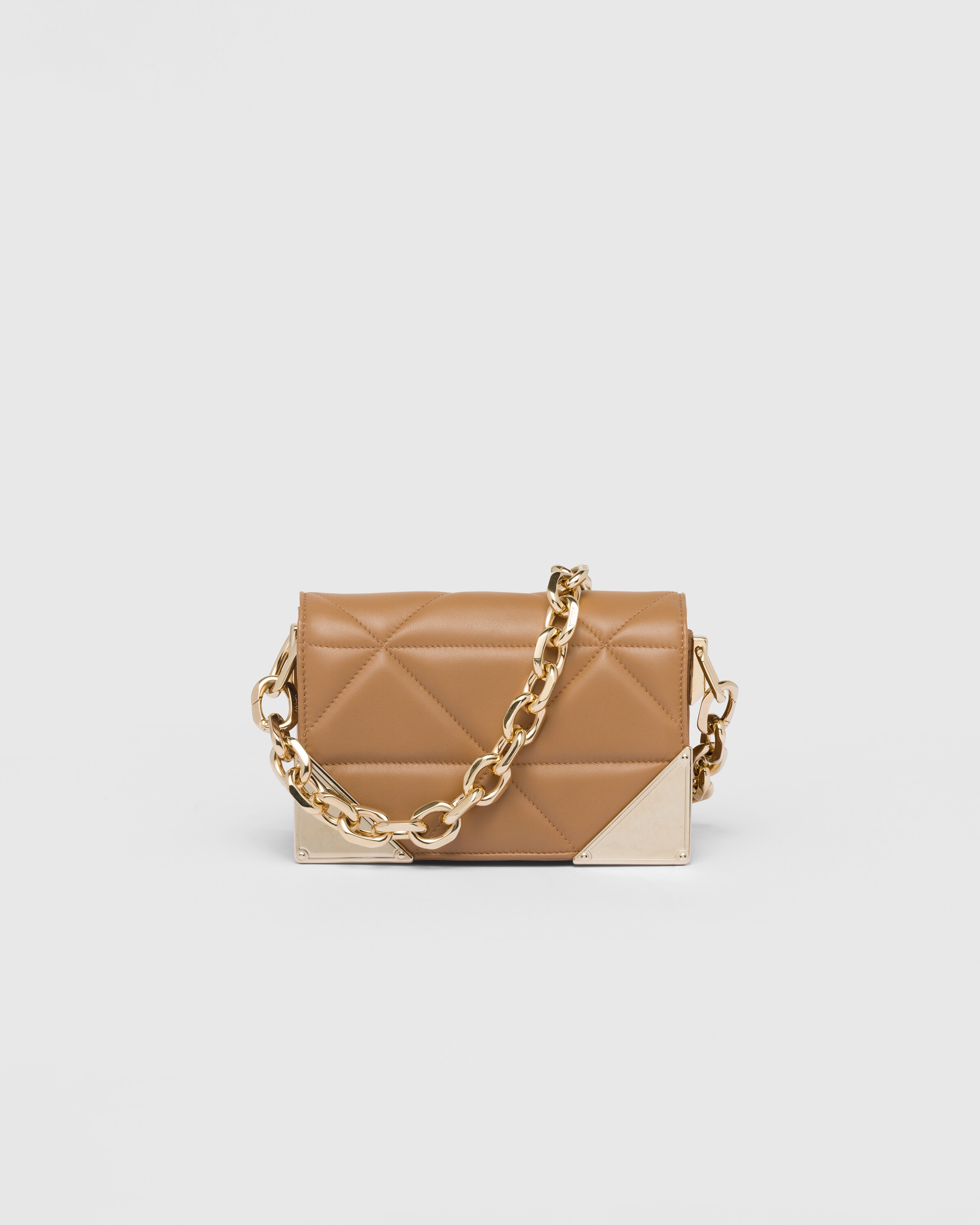 Caramel Quilted Nappa Leather Shoulder Bag PRADA