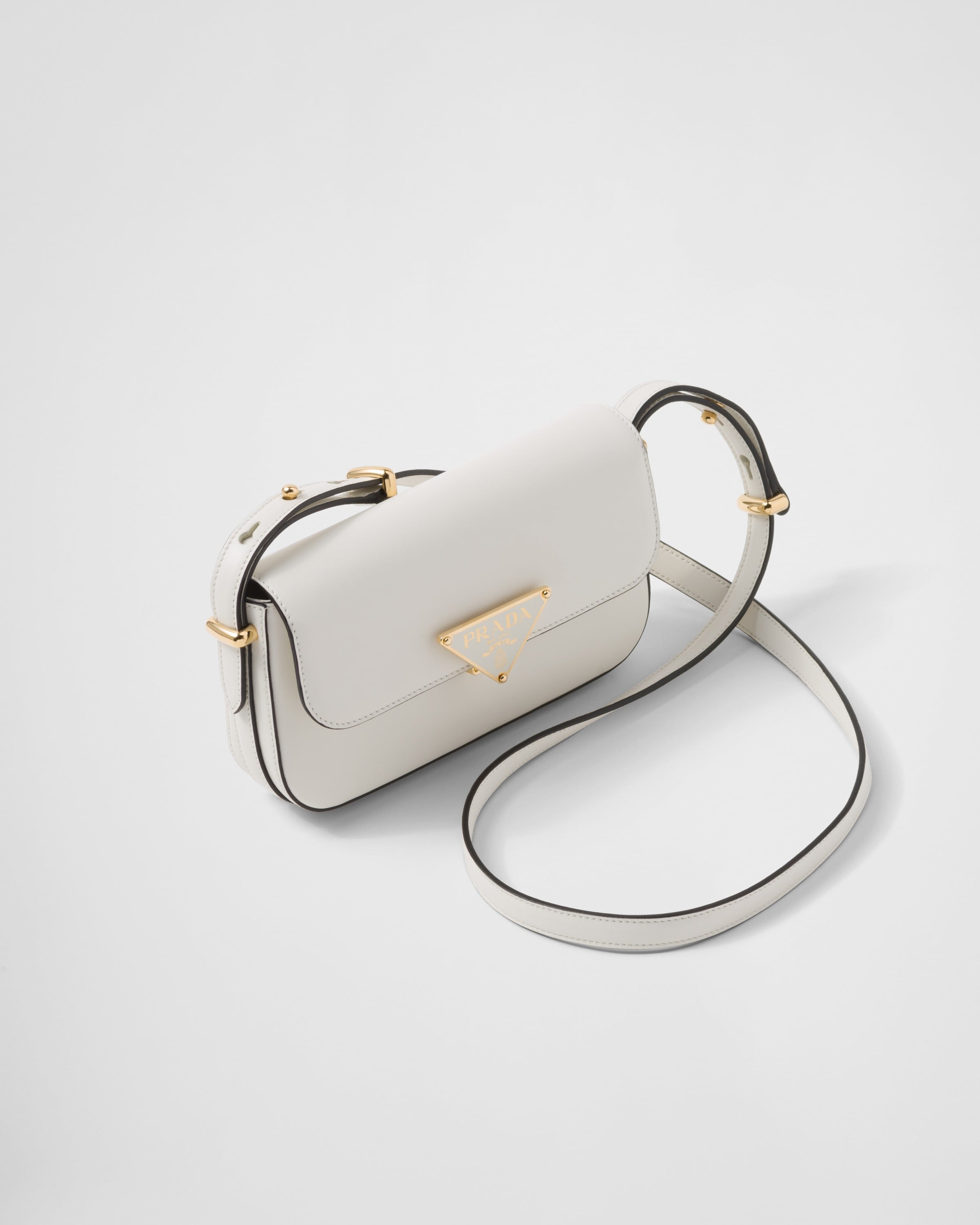 Prada white leather top bag