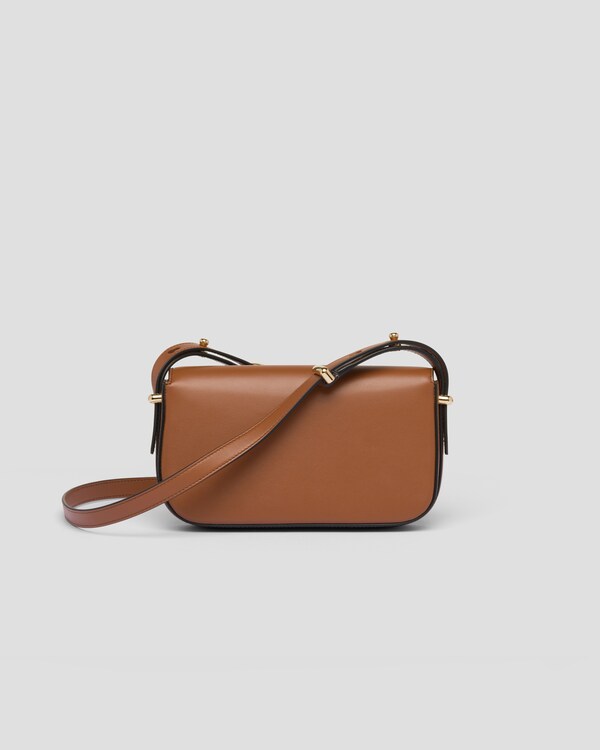Cognac Leather Shoulder Bag PRADA