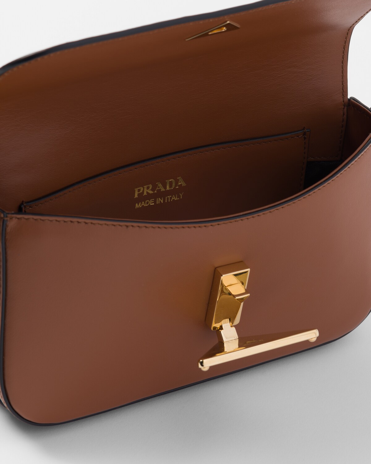 Cognac Leather Shoulder Bag PRADA