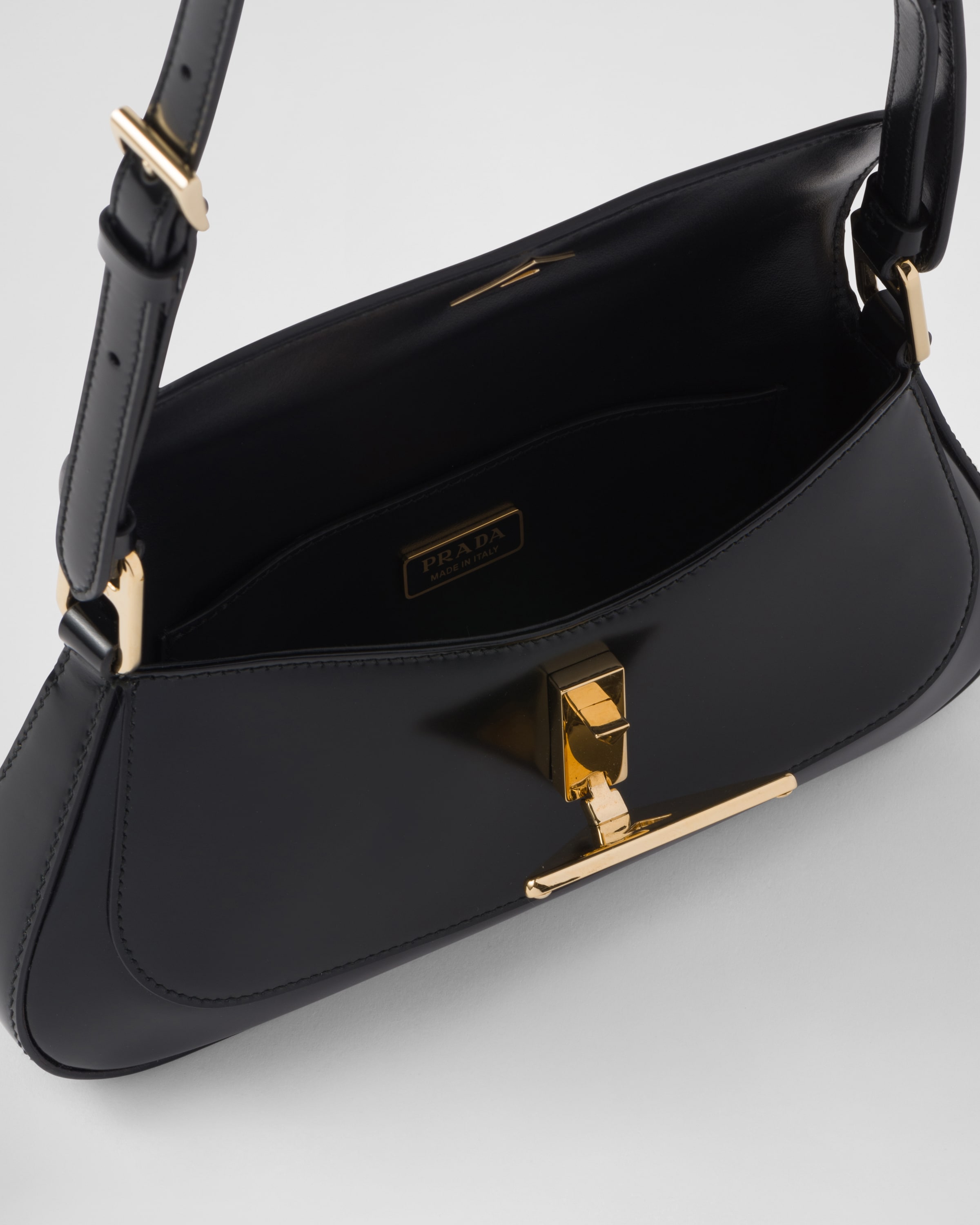 Prada brushed leather shoulder bag new arrivals