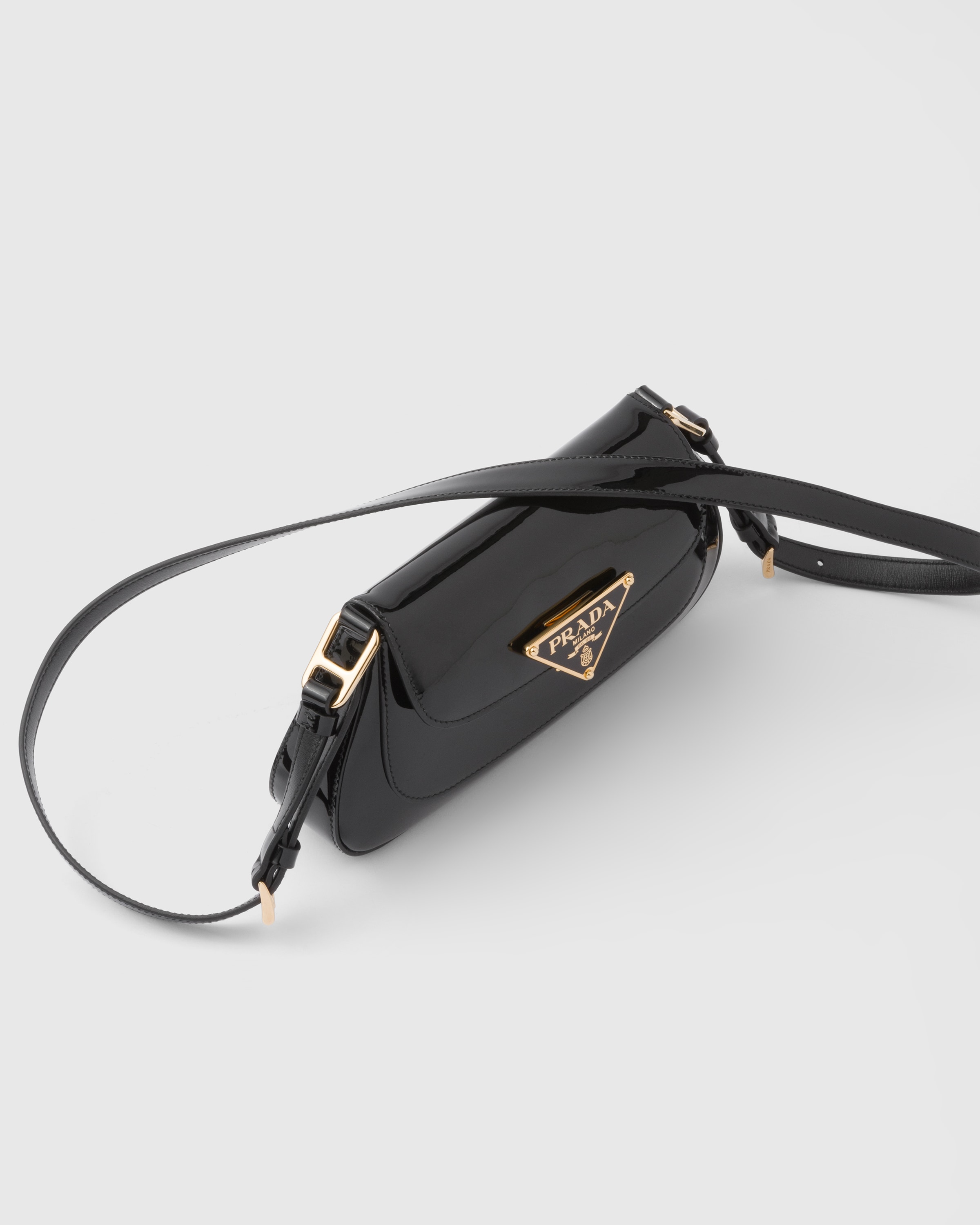 Black Patent Leather Shoulder Bag | PRADA Black Patent Leather Shoulder Bag | PRADA