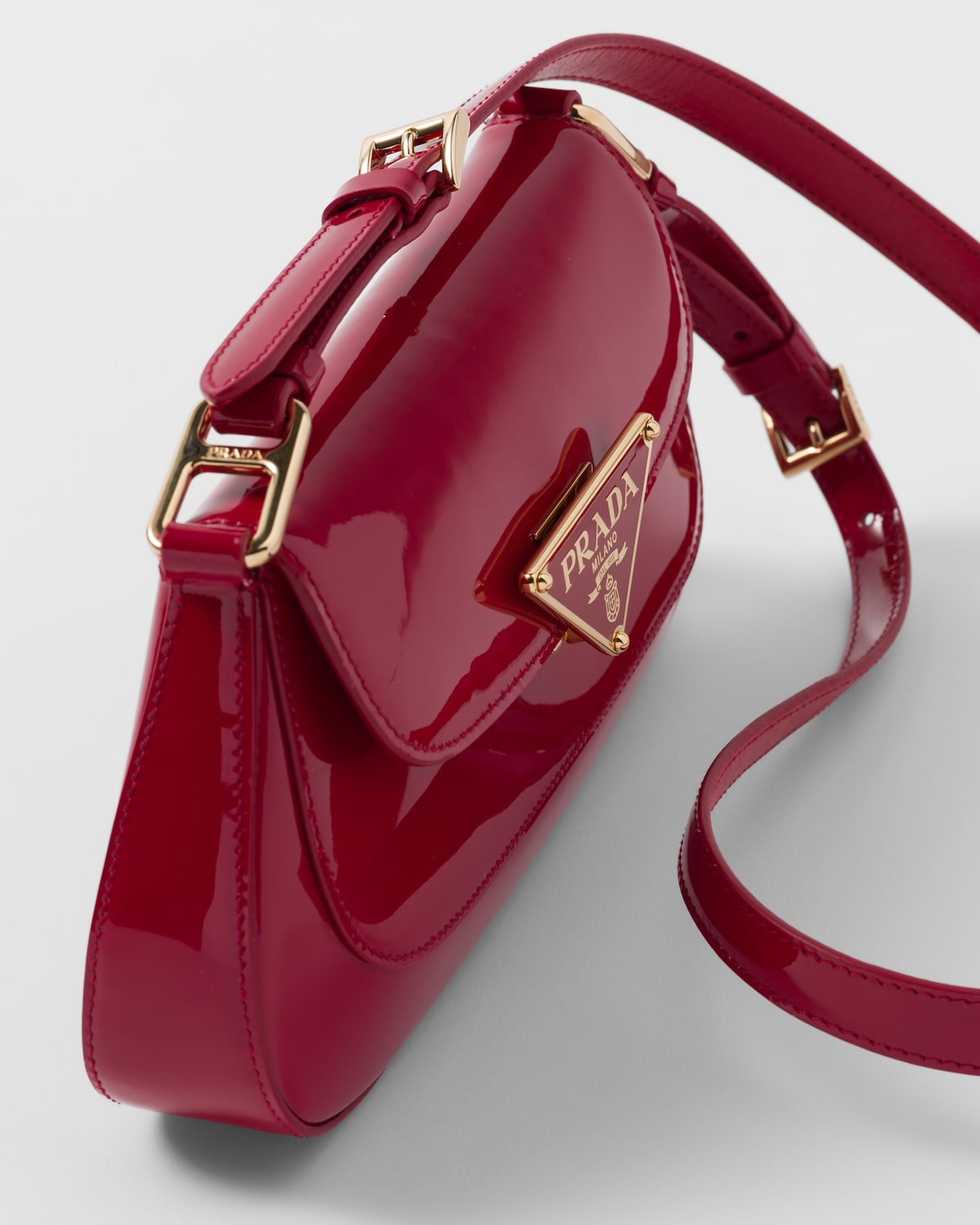 Cherry Red Patent Leather Shoulder Bag PRADA