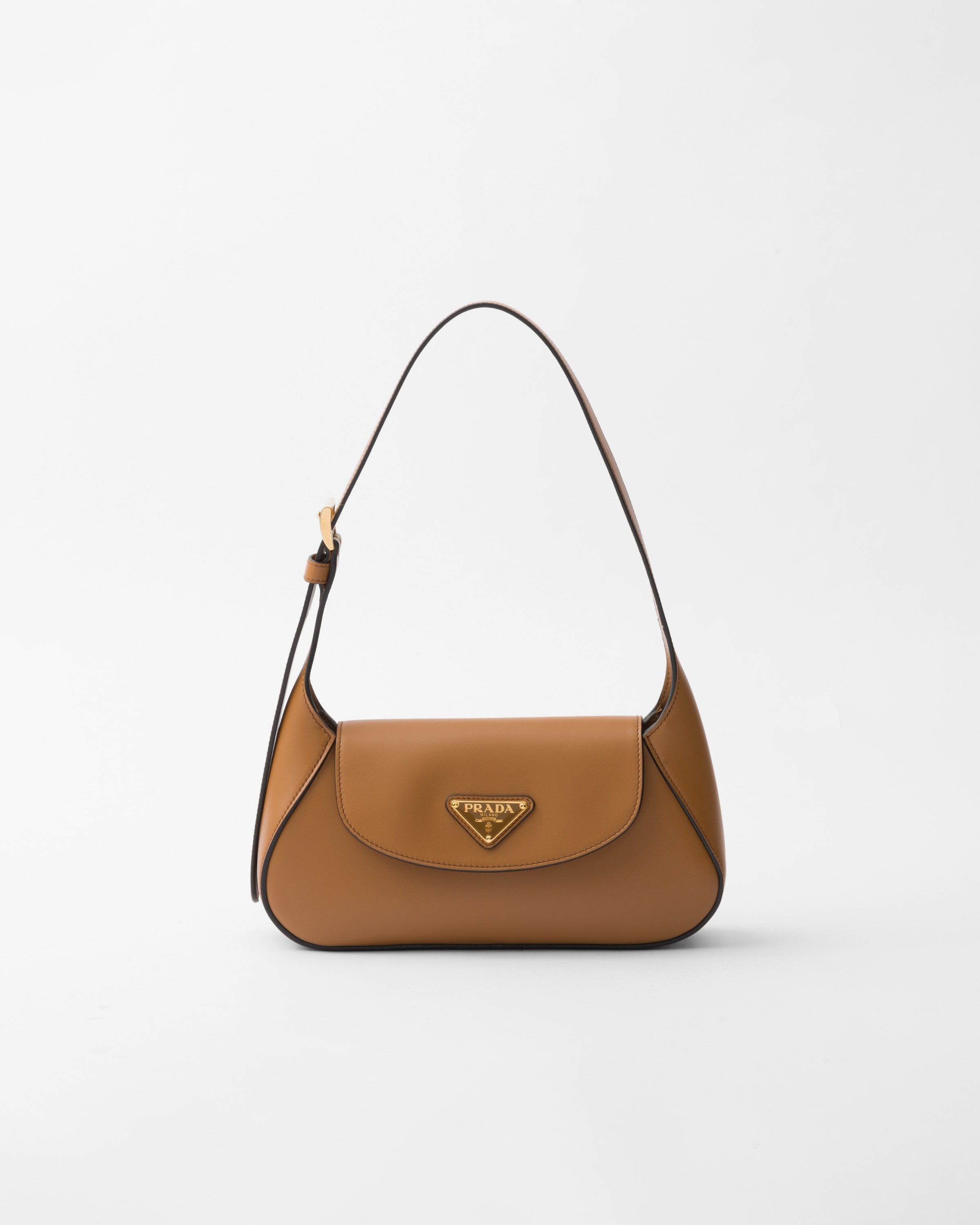 Prada Small Leather Shoulder Bag In Caramel