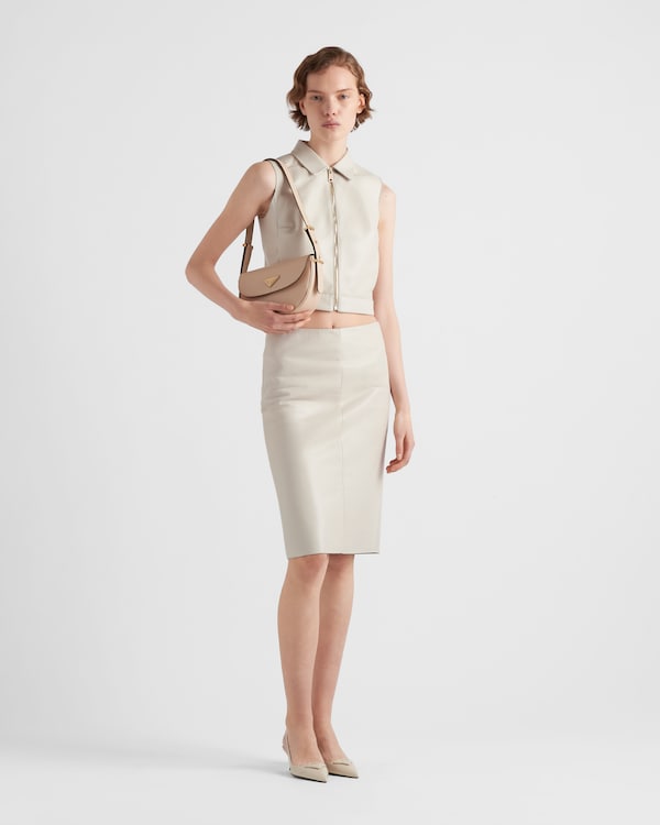 Prada Arqué leather shoulder bag with flap - Travertine Prada Arqué leather shoulder bag with flap - Travertine