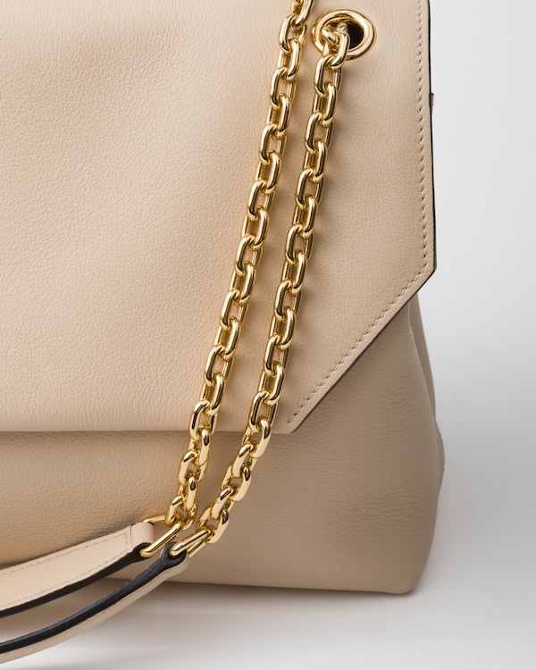 حقيبة كتف Prada Doux كبيرة من الجلد - ترافرتين حقيبة كتف Prada Doux كبيرة من الجلد - ترافرتين