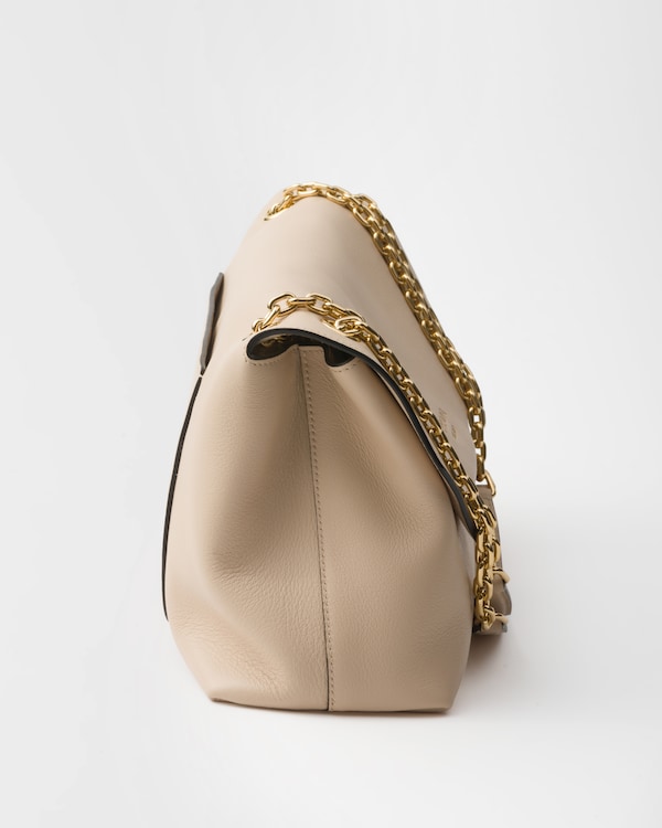 حقيبة كتف Prada Doux كبيرة من الجلد - ترافرتين حقيبة كتف Prada Doux كبيرة من الجلد - ترافرتين