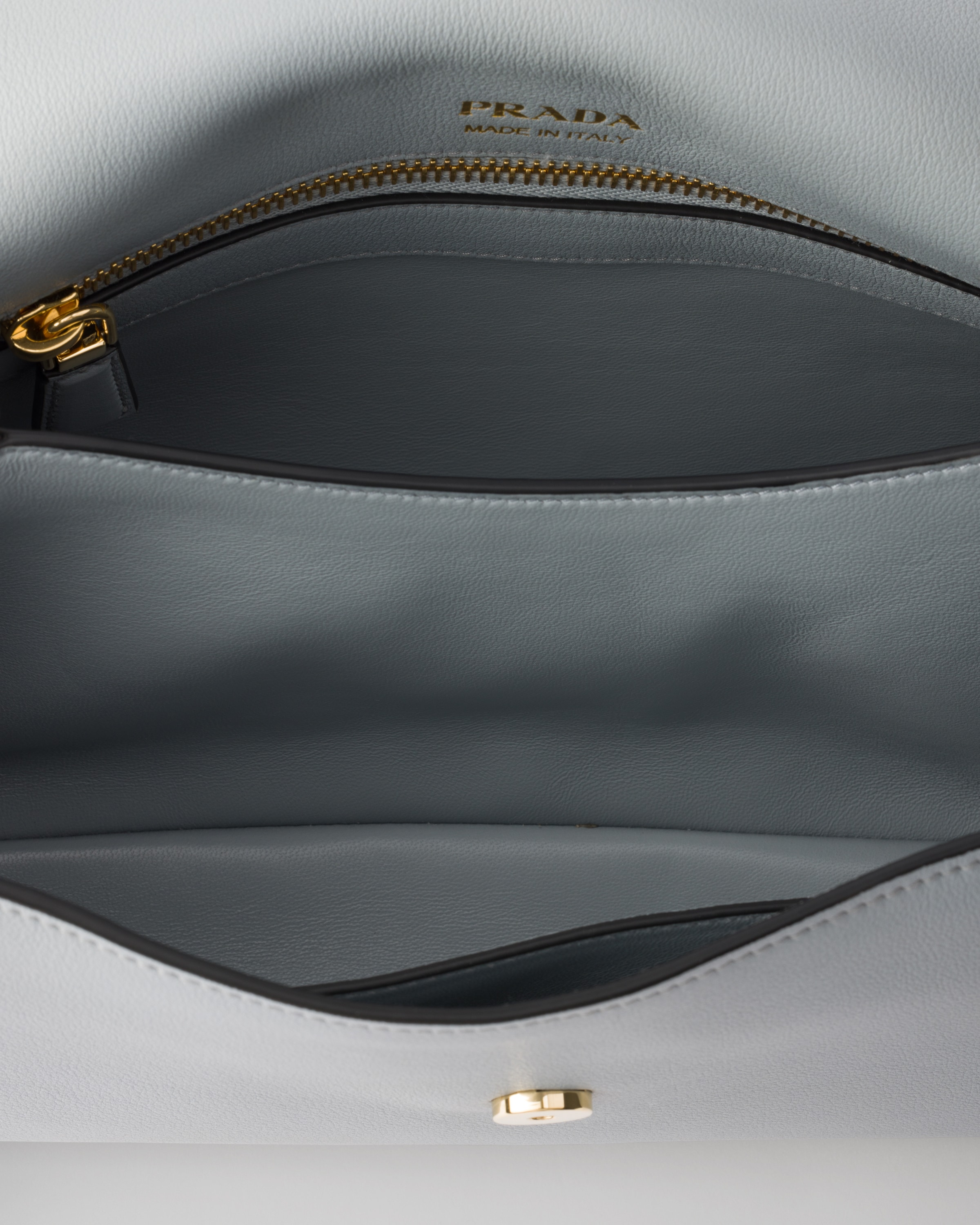 Prada Medium Leather Shoulder Bag In Opaline