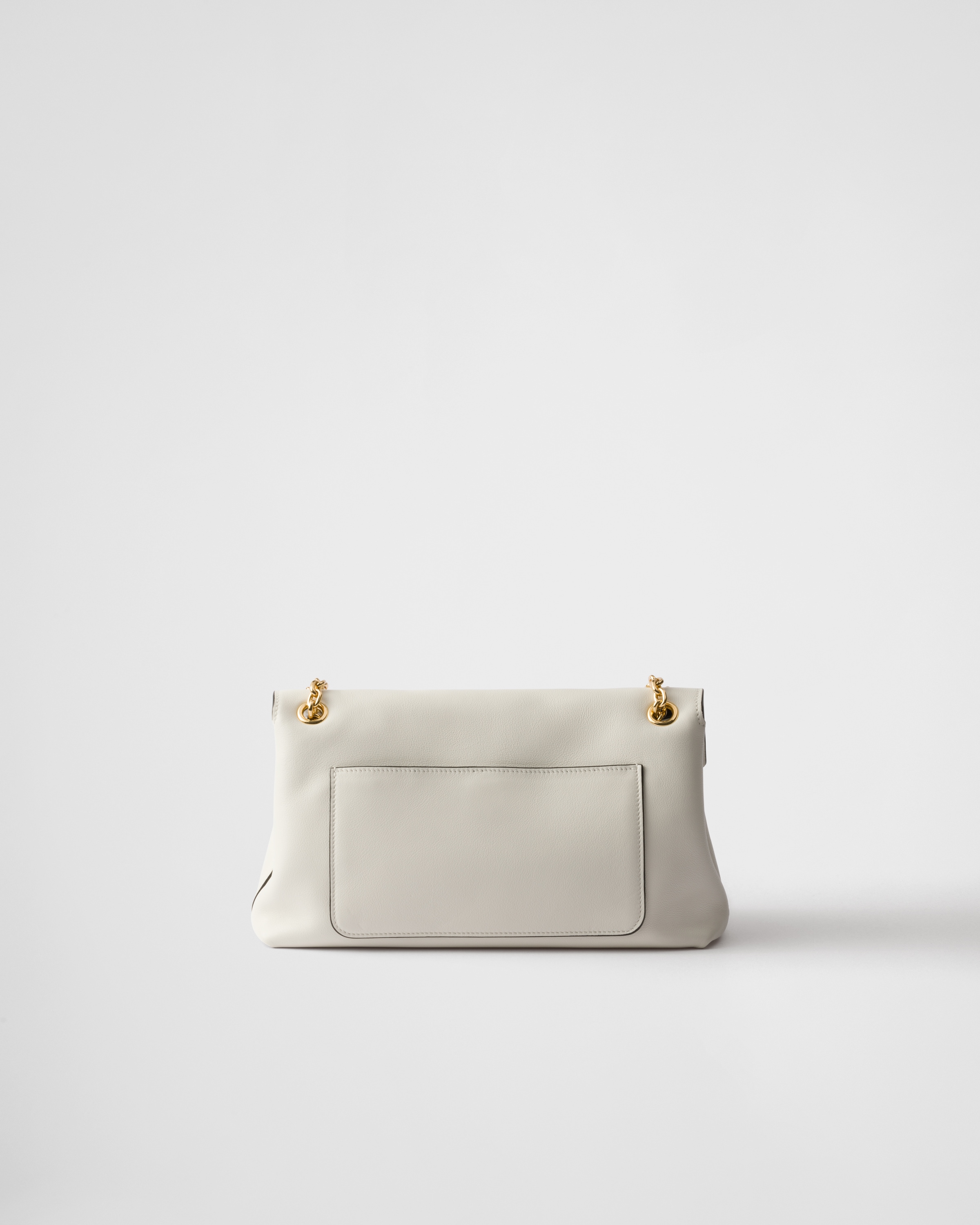 Prada Medium Leather Shoulder Bag In White