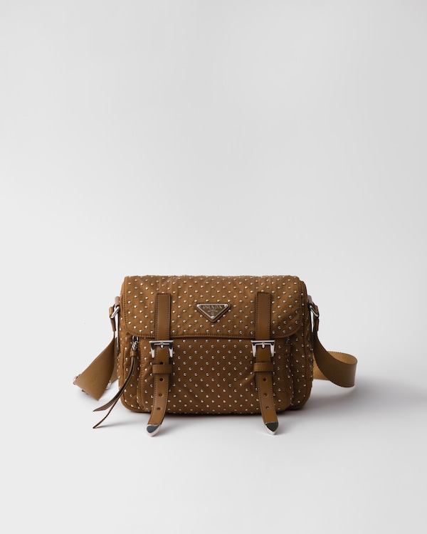 Brandy Re-Nylon mini-bag with studs | PRADA