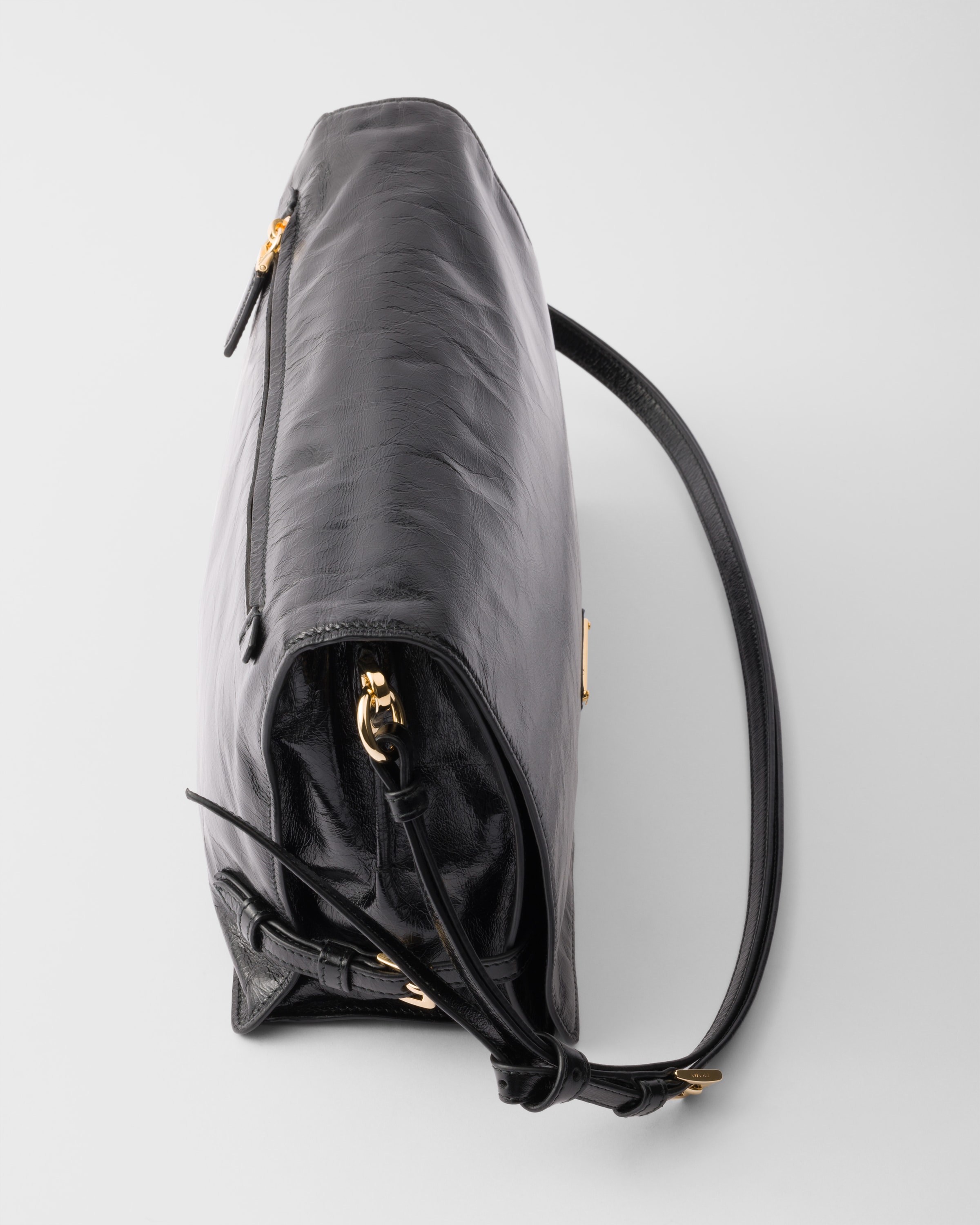 ショルダーバッグ・ポシェット PRADA Women Shoulder Bags 1BG522 V OOO2CYSF0002 Black Prada - Black Embossed Logo Leather Camera Bag | Mitchell Stores