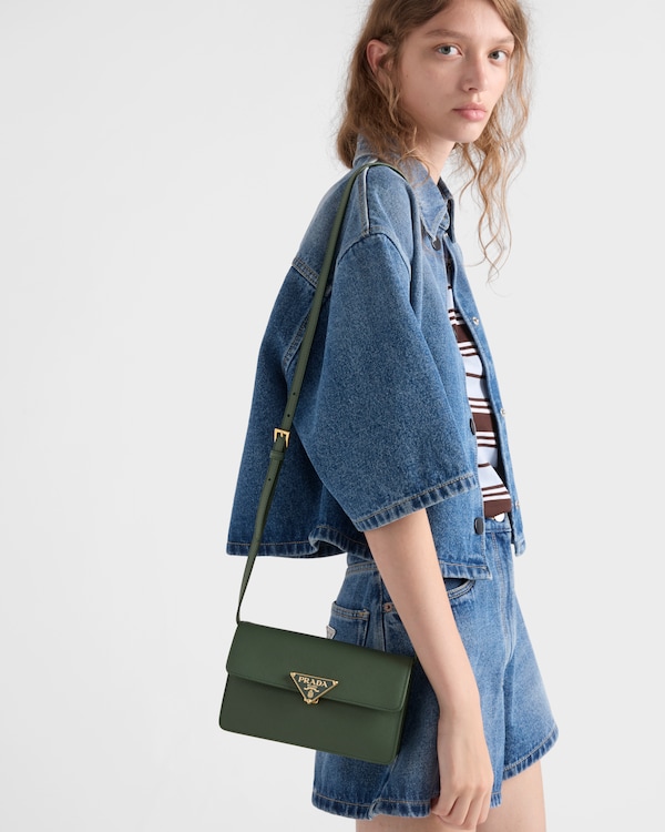 حقيبة صغيرة من جلد سافيانو - أخضر القصعين حقيبة صغيرة من جلد سافيانو - أخضر القصعين