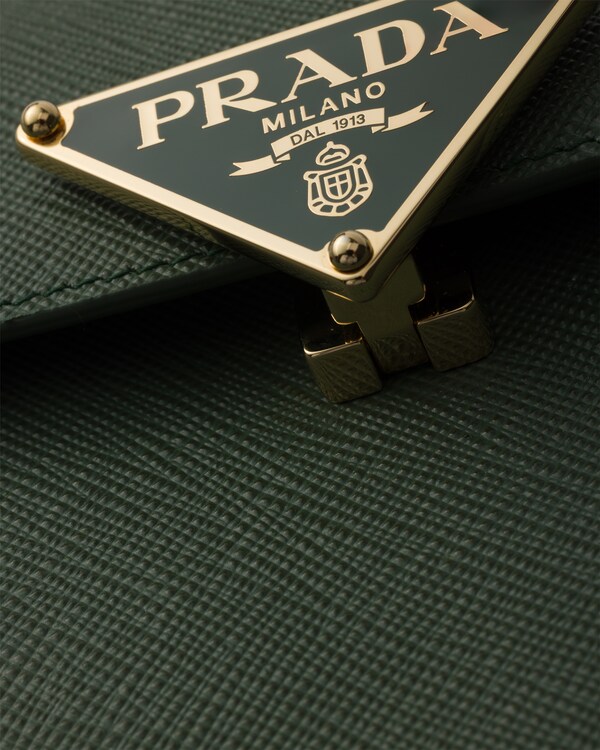 حقيبة صغيرة من جلد سافيانو - أخضر القصعين حقيبة صغيرة من جلد سافيانو - أخضر القصعين