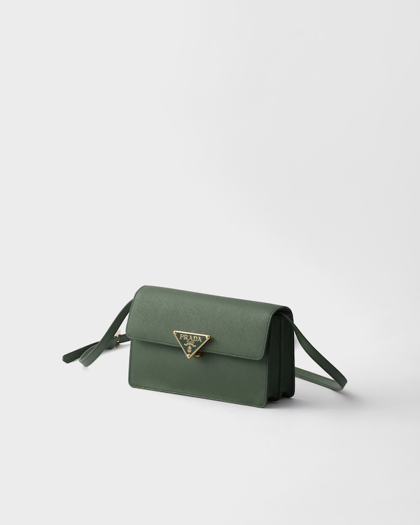 حقيبة صغيرة من جلد سافيانو - أخضر القصعين حقيبة صغيرة من جلد سافيانو - أخضر القصعين