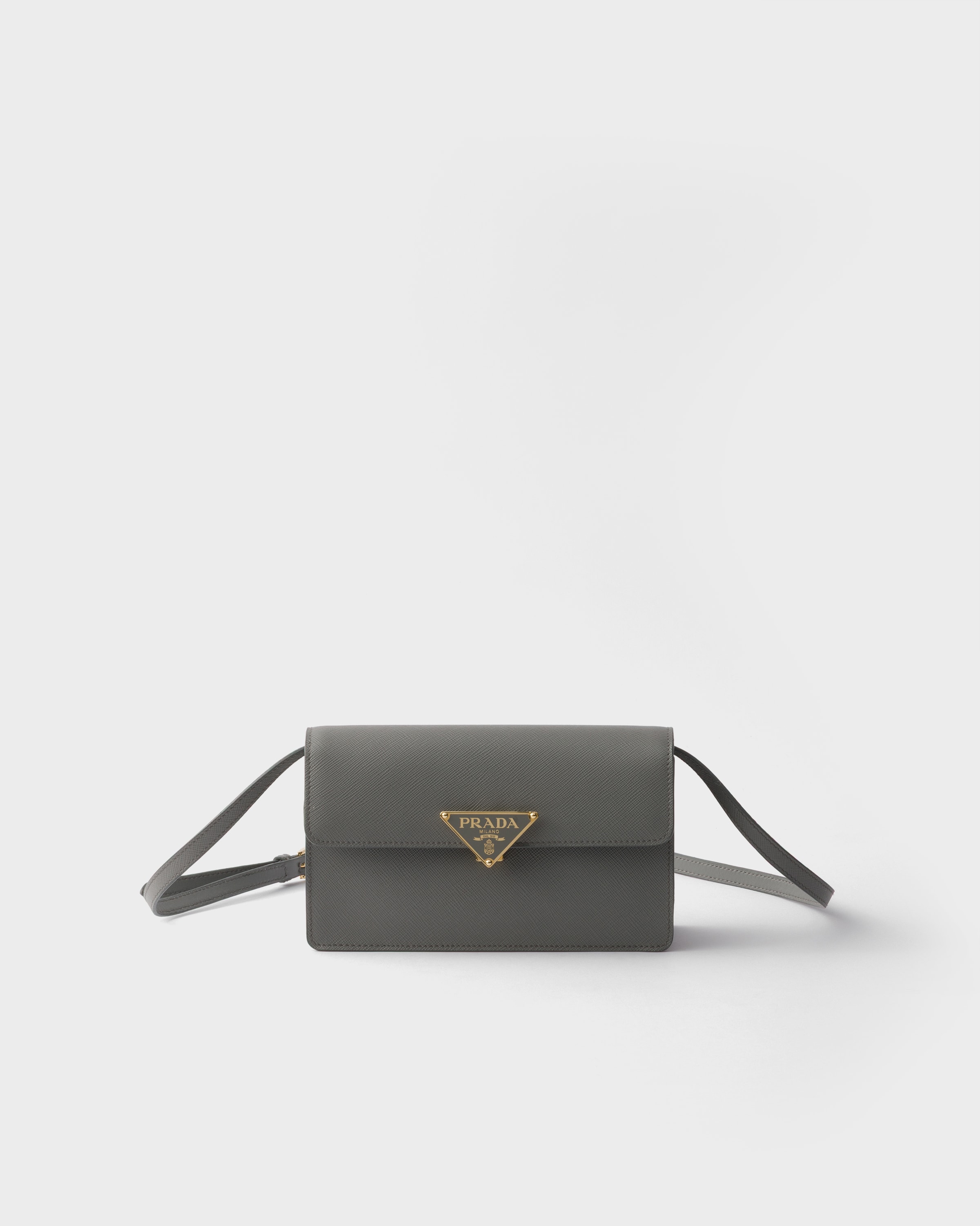 Slate Gray Mini Saffiano leather bag | PRADA - Singapore