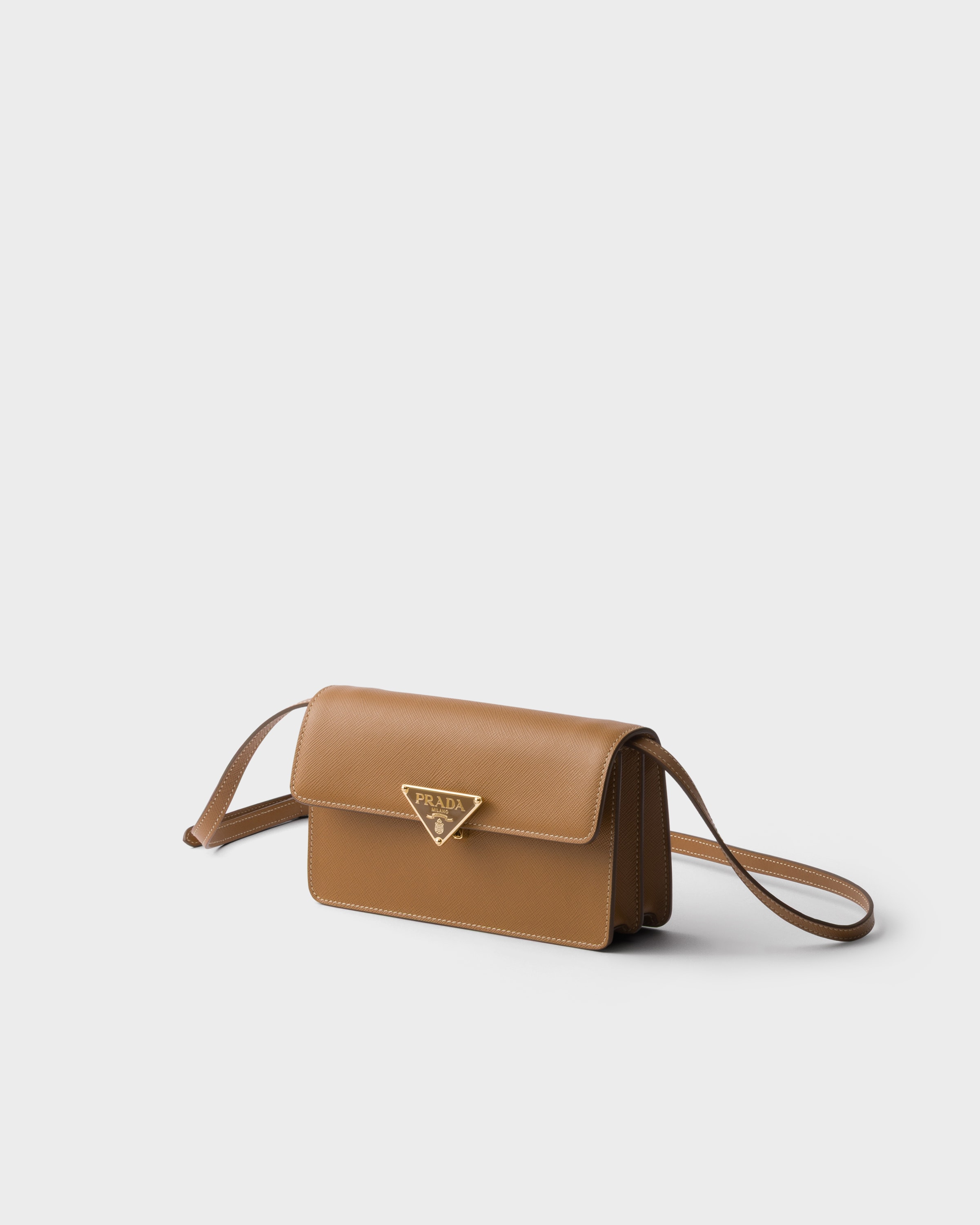 ショルダーバッグ・ポシェット PRADA MINI CARAMEL-COLOURED BAG IN SAFFIANO Caramel Saffiano leather mini-bag | PRADA