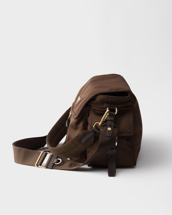 Prada Explore large Re-Nylon shoulder bag with flap - Sienna Prada Explore large Re-Nylon shoulder bag with flap - Sienna