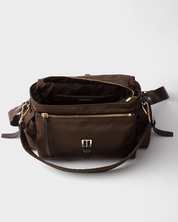 Prada Explore large Re-Nylon shoulder bag with flap - Sienna Prada Explore large Re-Nylon shoulder bag with flap - Sienna