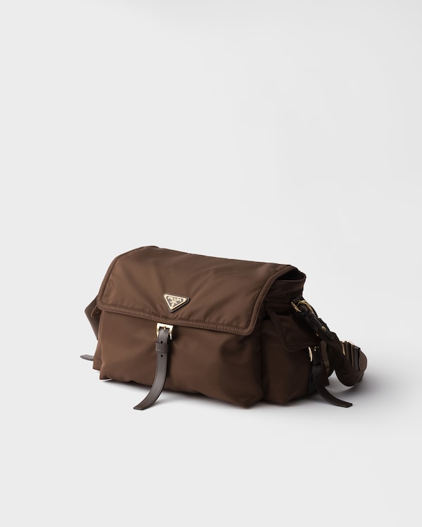 Prada Explore large Re-Nylon shoulder bag with flap - Sienna Prada Explore large Re-Nylon shoulder bag with flap - Sienna