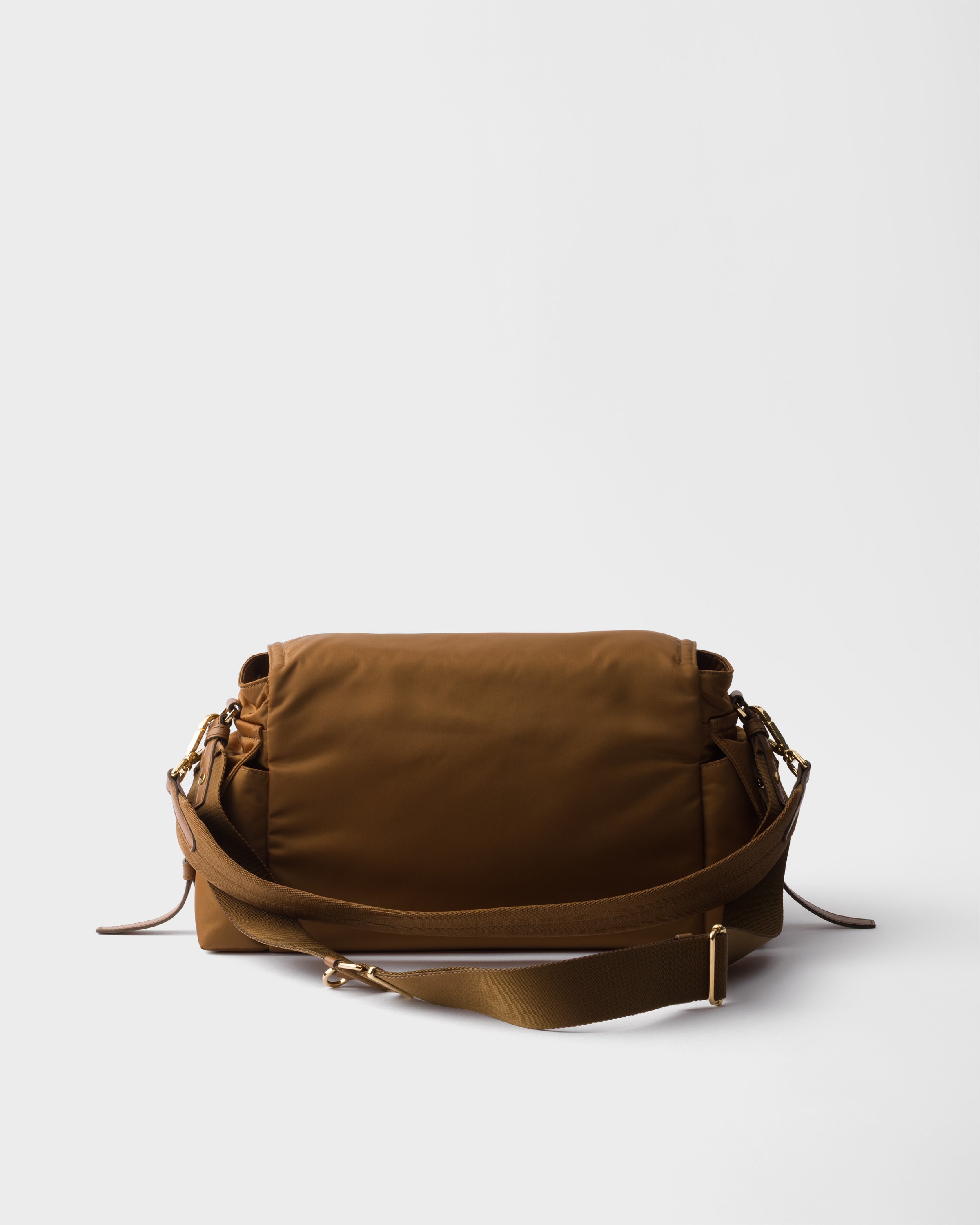 Prada Explore Large Re-nylon Shoulder Bag With Flap In Brown